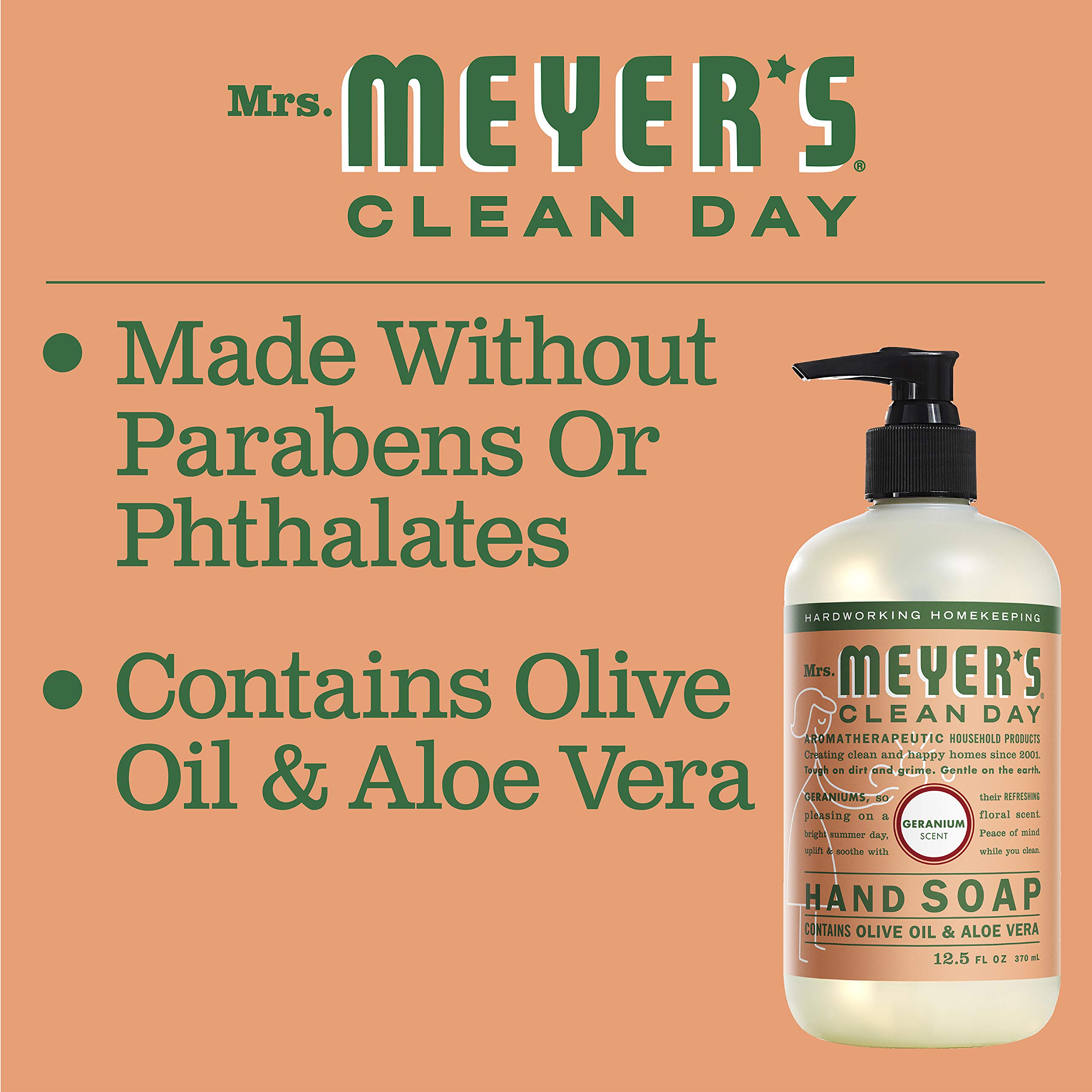 Foto 6 | Jabón De Manos Mrs. Meyers Geranium 370 Ml (paquete De 3) - Venta Internacional.