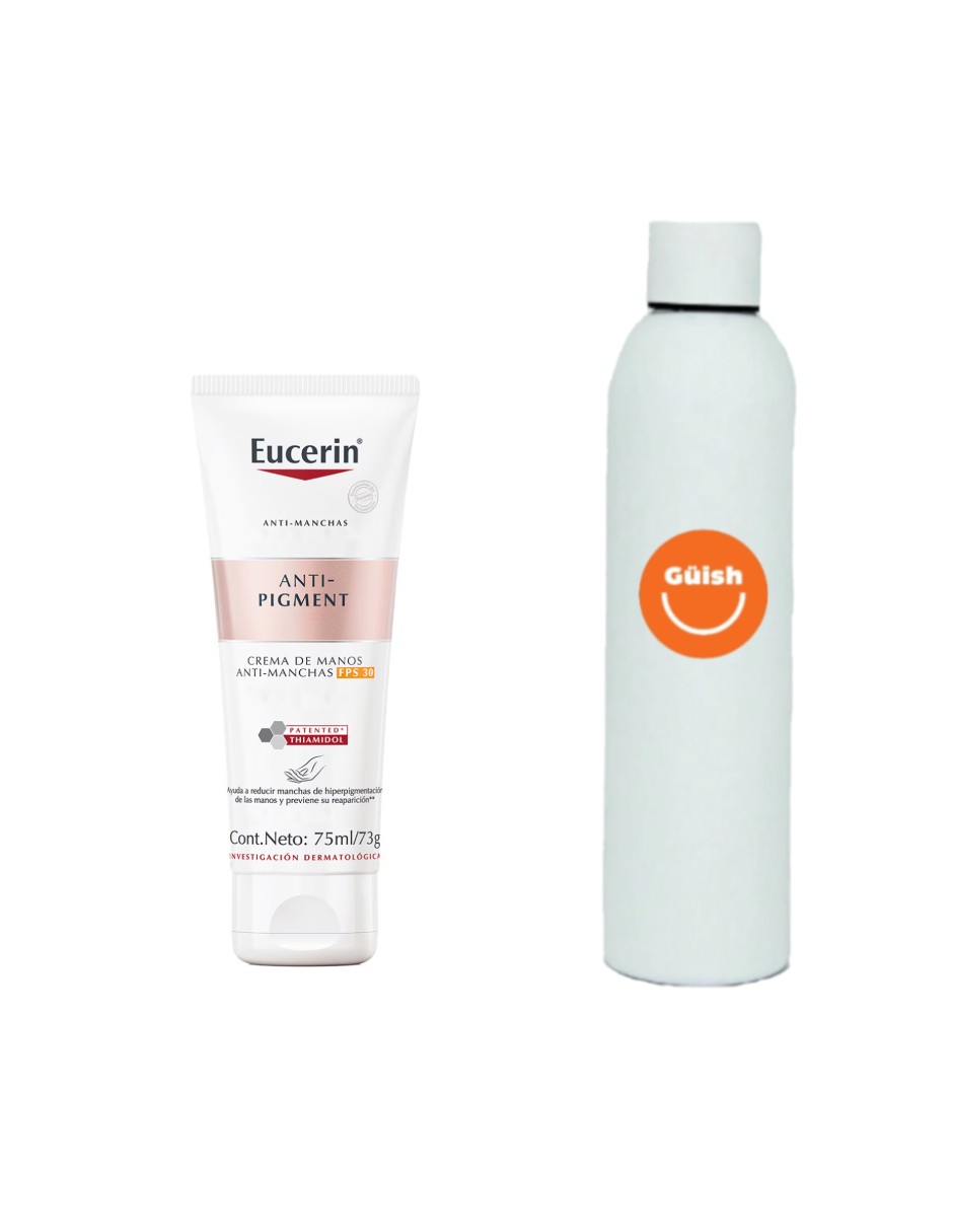 Foto 2 pulgar | Eucerin Anti-pigment Crema De Manos  Fps30 + Termo De Agua De Regalo Güish