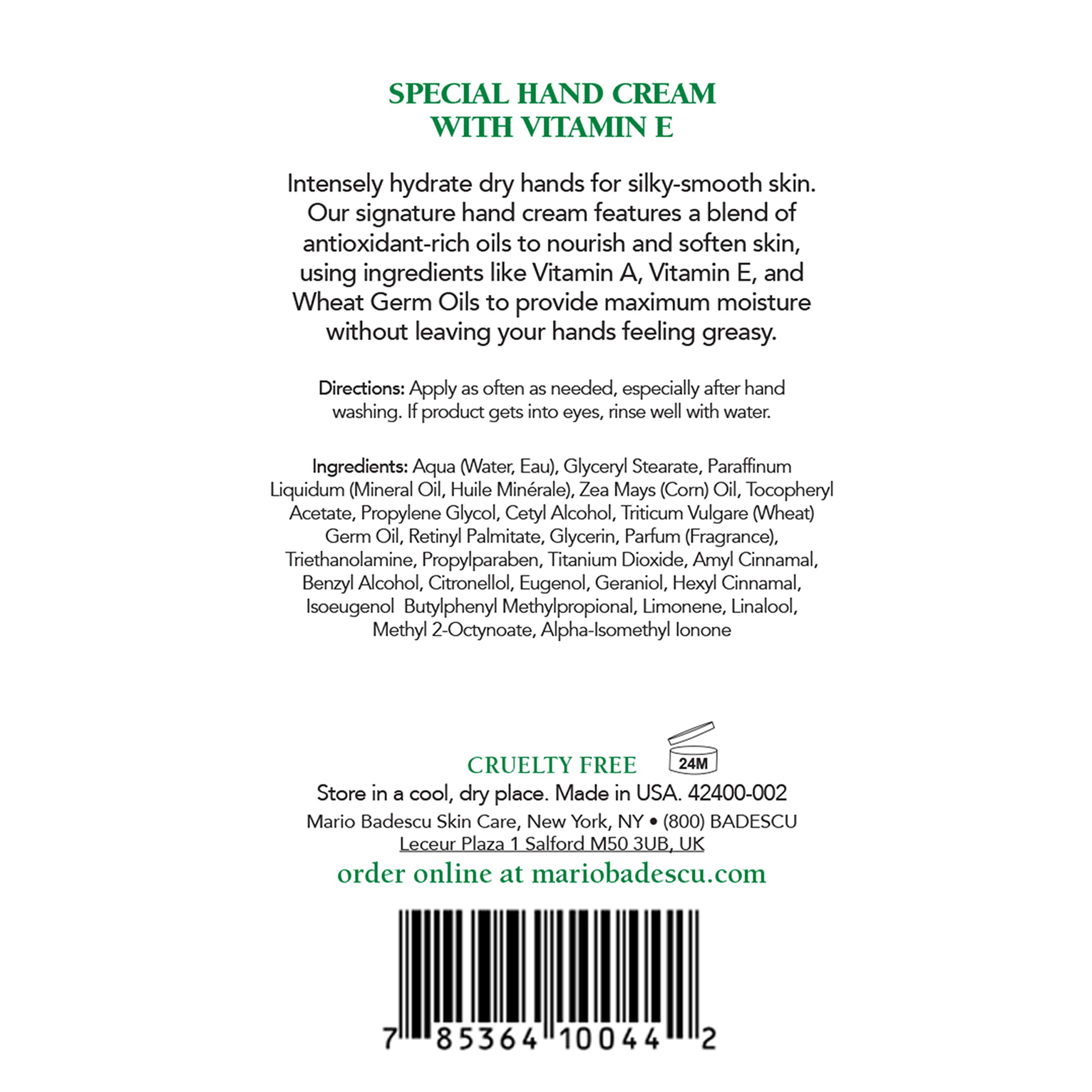 Foto 3 pulgar | Crema De Manos Mario Badescu Sin Perfume Con Vitamina E, 90 Ml, Para Hombres Y Mujeres - Venta Internacional.