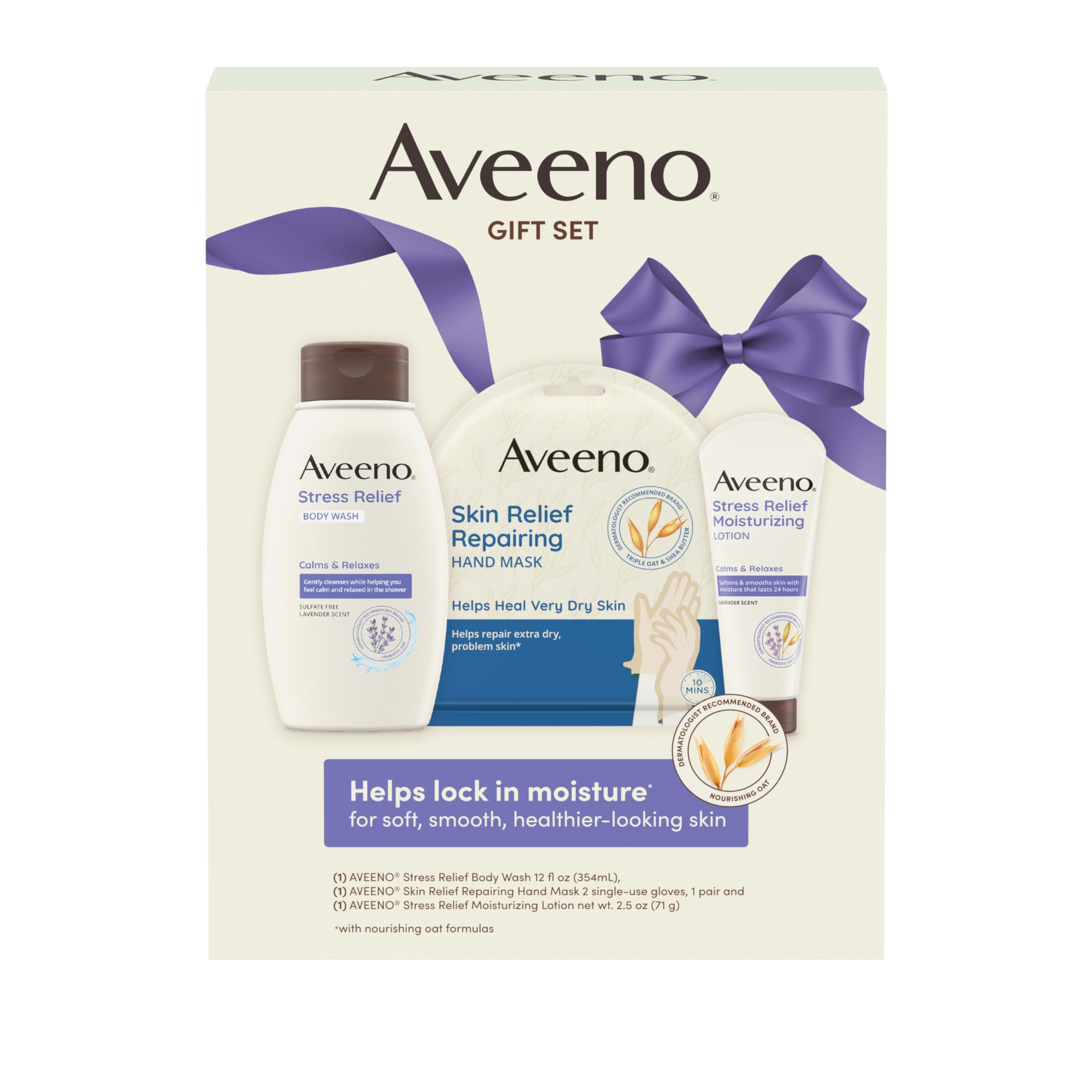 Foto 2 pulgar | Set De Regalo Aveeno Stress Relief Skincare Sensitive Skin 3 Artículos - Venta Internacional.