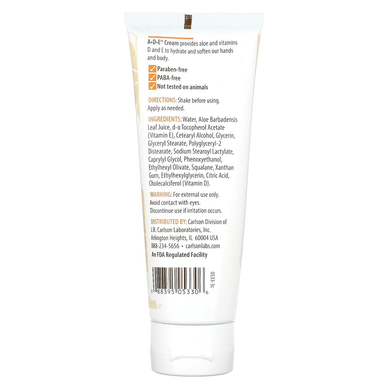 Foto 3 pulgar | Crema Para Manos Y Cuerpo Carlson A-d-e Sin Perfume 120 Ml - Venta Internacional.