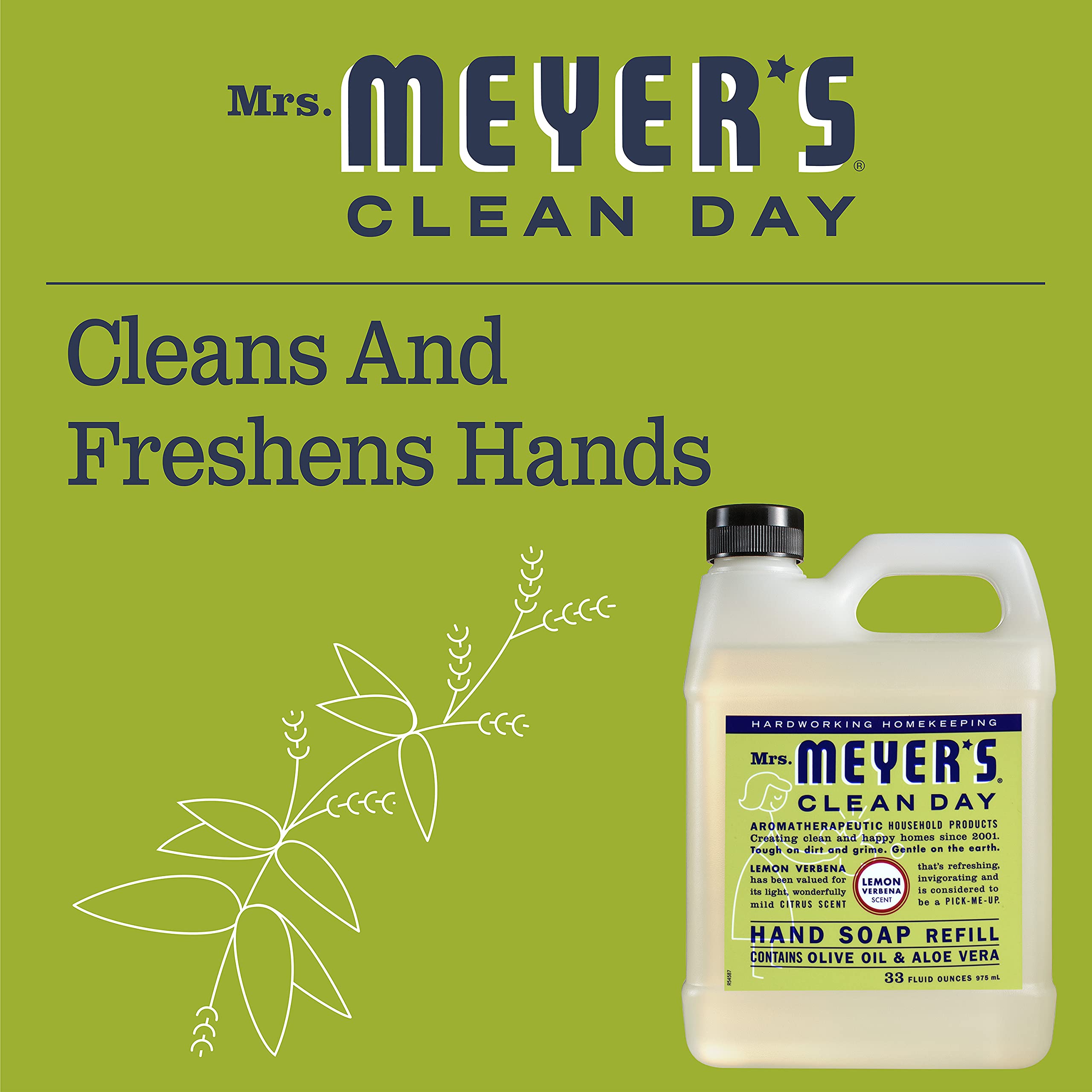 Foto 4 | Botella De Recarga De Jabón Líquido Para Manos Mrs. Meyer's Lemon Verbena, 1 Litro - Venta Internacional.