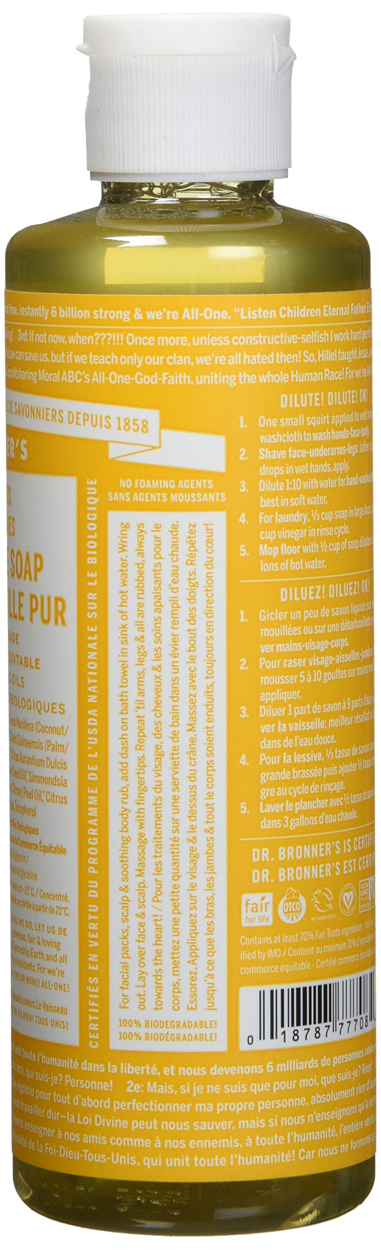 Foto 3 pulgar | Jabón Líquido Dr. Bronner's Organic Pure Castile Citrus Orange 240 Ml - Venta Internacional.