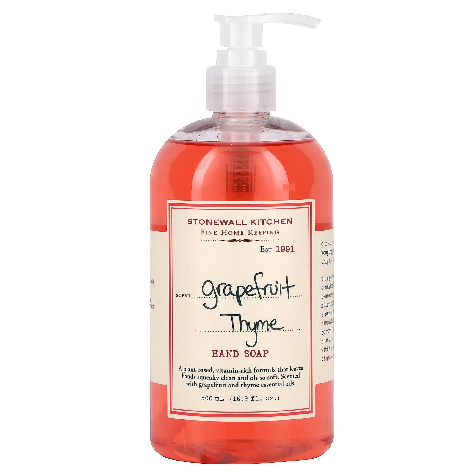 Jabón De Manos Stonewall Kitchen Con Pomelo Y Tomillo  500 Ml - Venta Internacional. $631