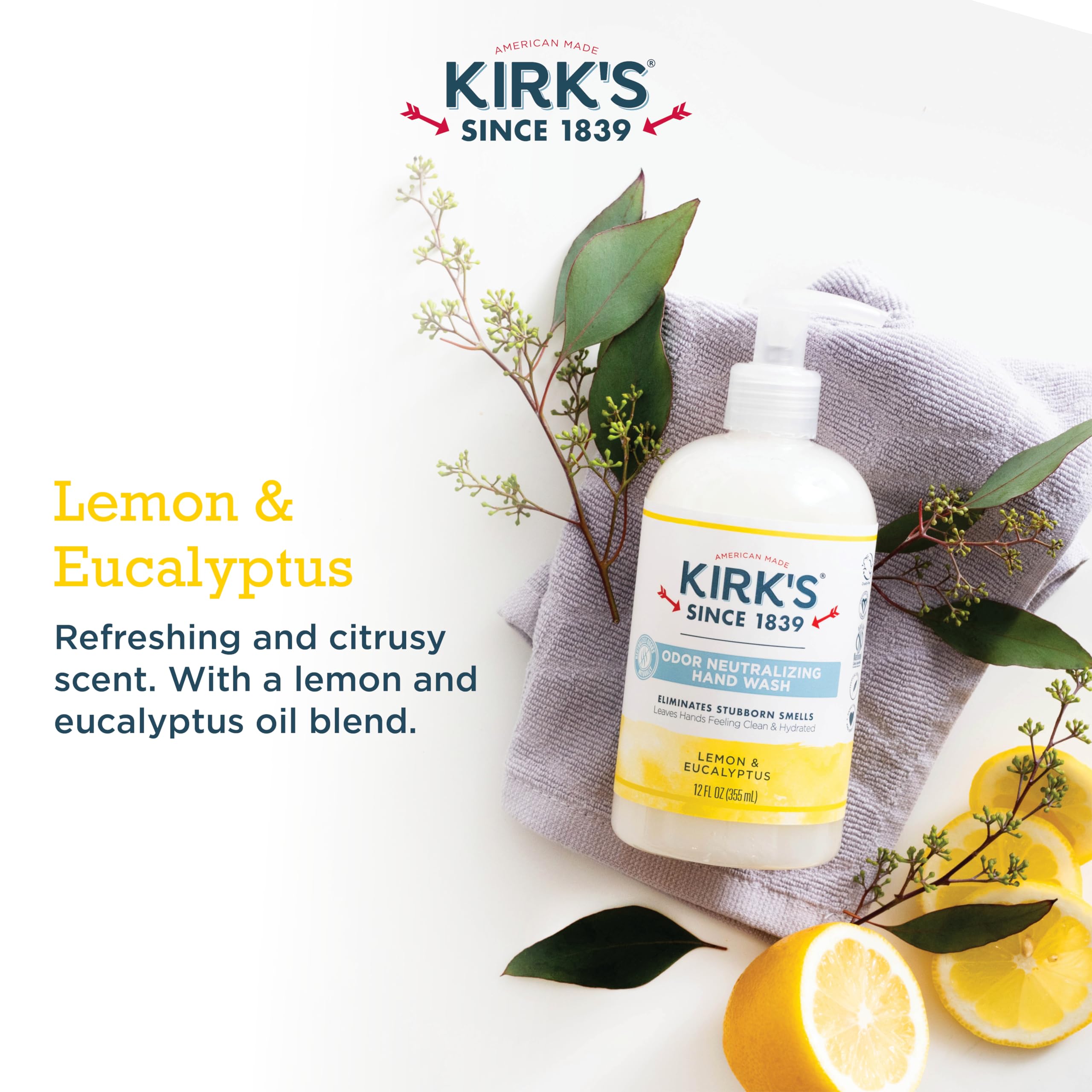 Foto 4 | Jabón De Manos Kirk's Clean Castile Lemon  Neutralizante De Olores  350 Ml - Venta Internacional.
