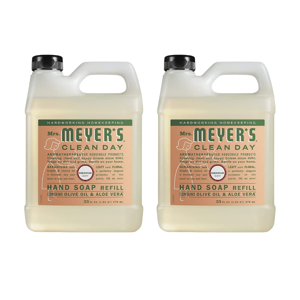 Recambio De Jabón De Manos Mrs. Meyer's Geranium  1 Litro (paquete De 2) - Venta Internacional. $1,197