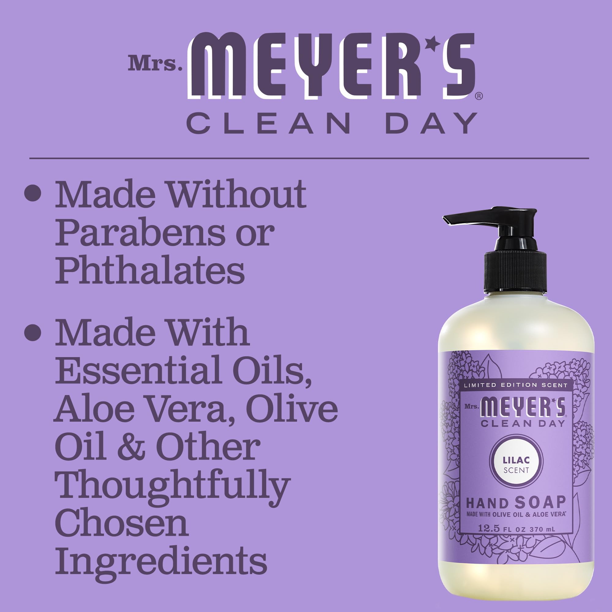 Foto 5 pulgar | Jabón Líquido Para Manos Mrs. Meyer's Clean Day Lilac Scent 375 Ml (paquete De 3) - Venta Internacional.