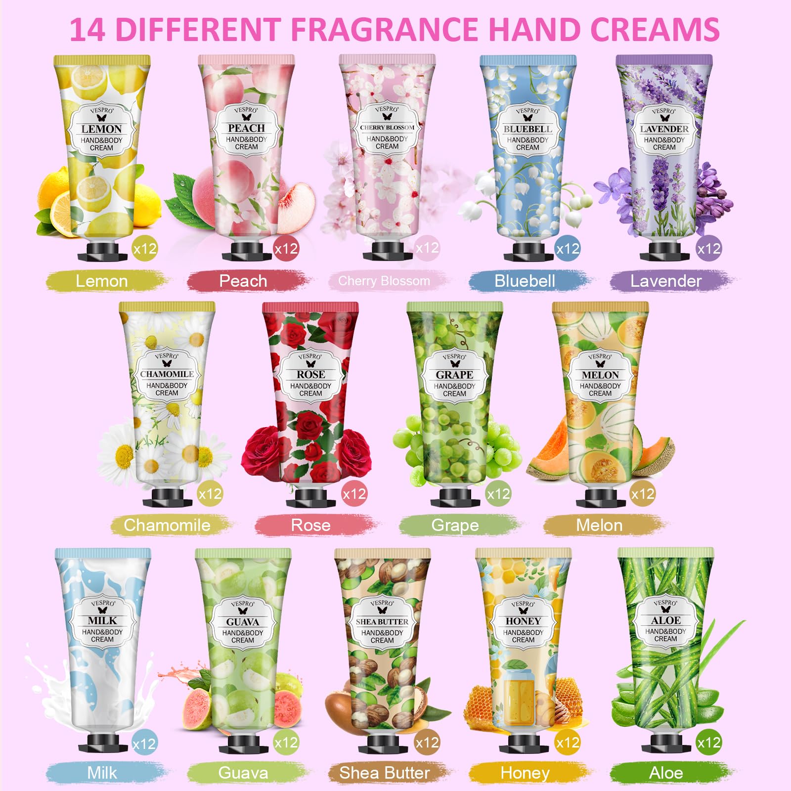 Foto 4 pulgar | Set De Crema De Manos Vespro 168 Pack Para Mujer Con 14 Fragancias - Venta Internacional.