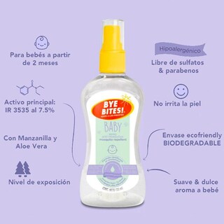 Foto 3 | Repelente de Insectos Bye Bites Spray Baby 130 ml