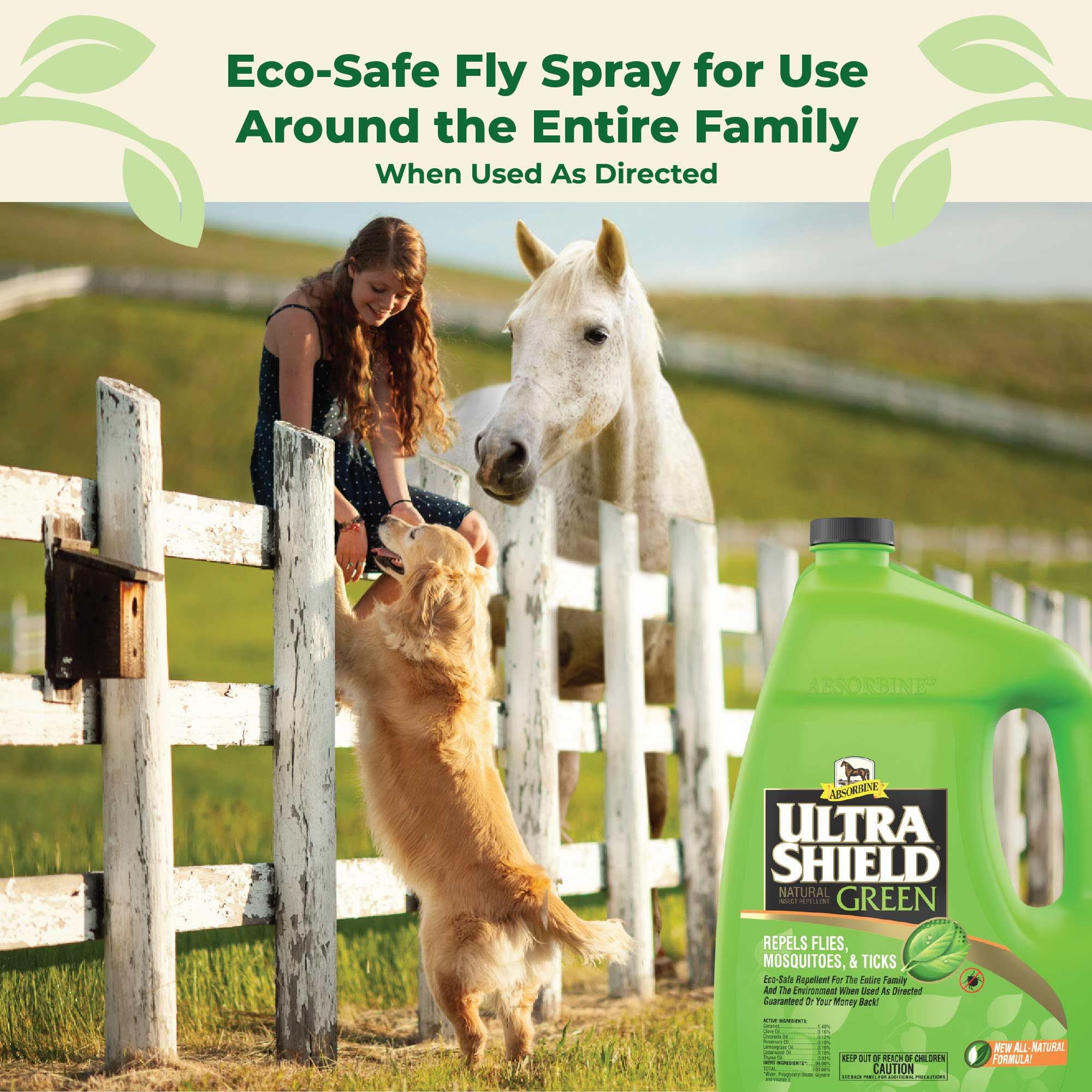 Foto 3 | Repelente De Insectos Absorbine Ultrashield Green Para Caballos Y Perros - Venta Internacional.