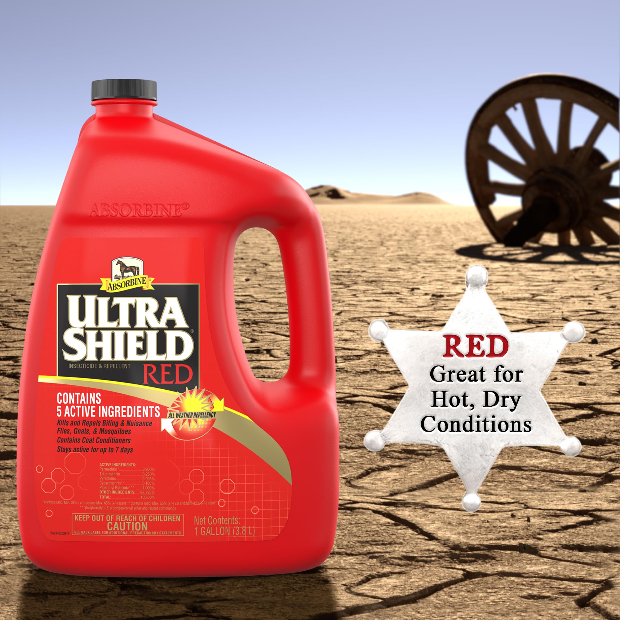 Foto 6 pulgar | Insecticida Para Caballos Fly Spray Absorbine Ultrashield, Color Rojo, 3,8 Litros - Venta Internacional.