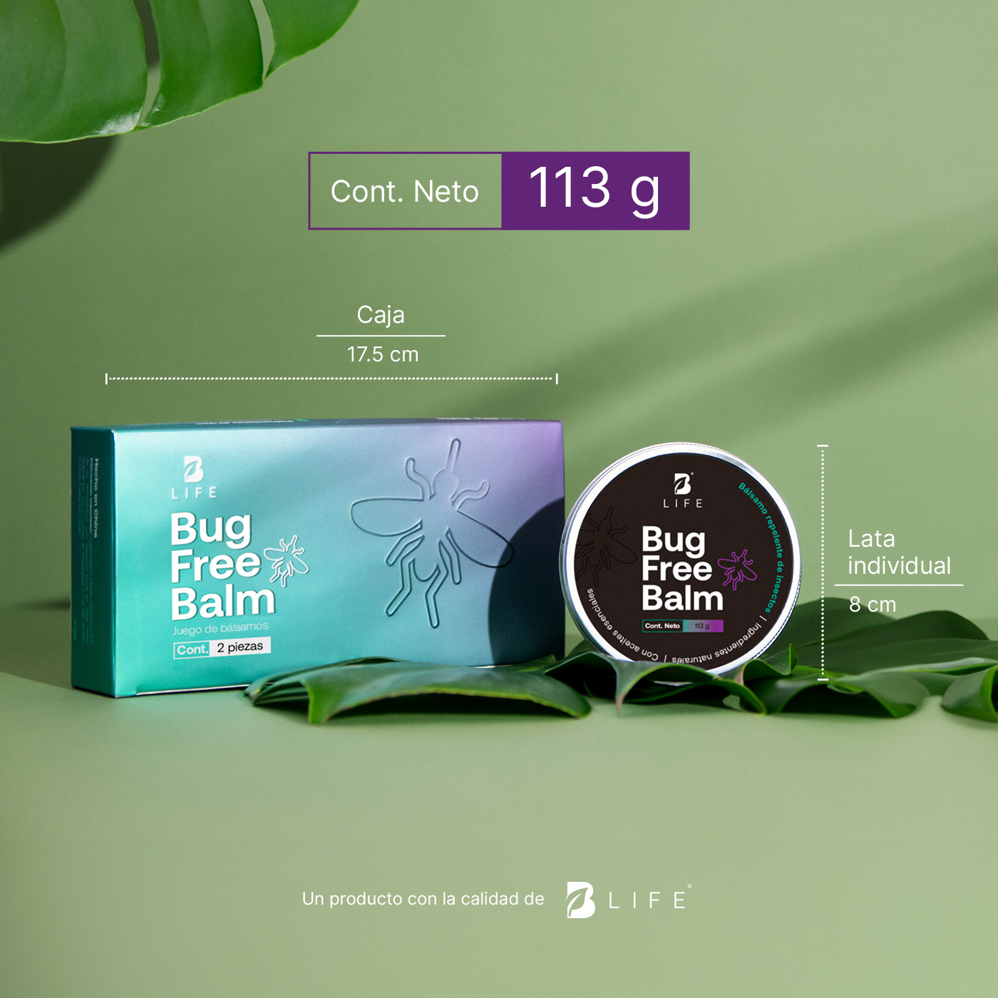 Foto 7 | Set De 2 Bálsamos Anti-picaduras De Insectos Natural 113g C/u. Bug Free Balm. B Life