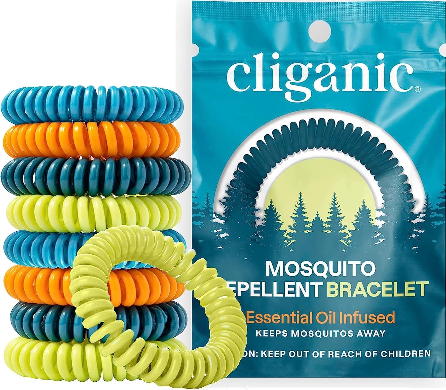 Foto 1 | Pulseras Repelentes De Mosquitos Cliganic, Paquete De 10 Unidades, Sin Deet - Venta Internacional.