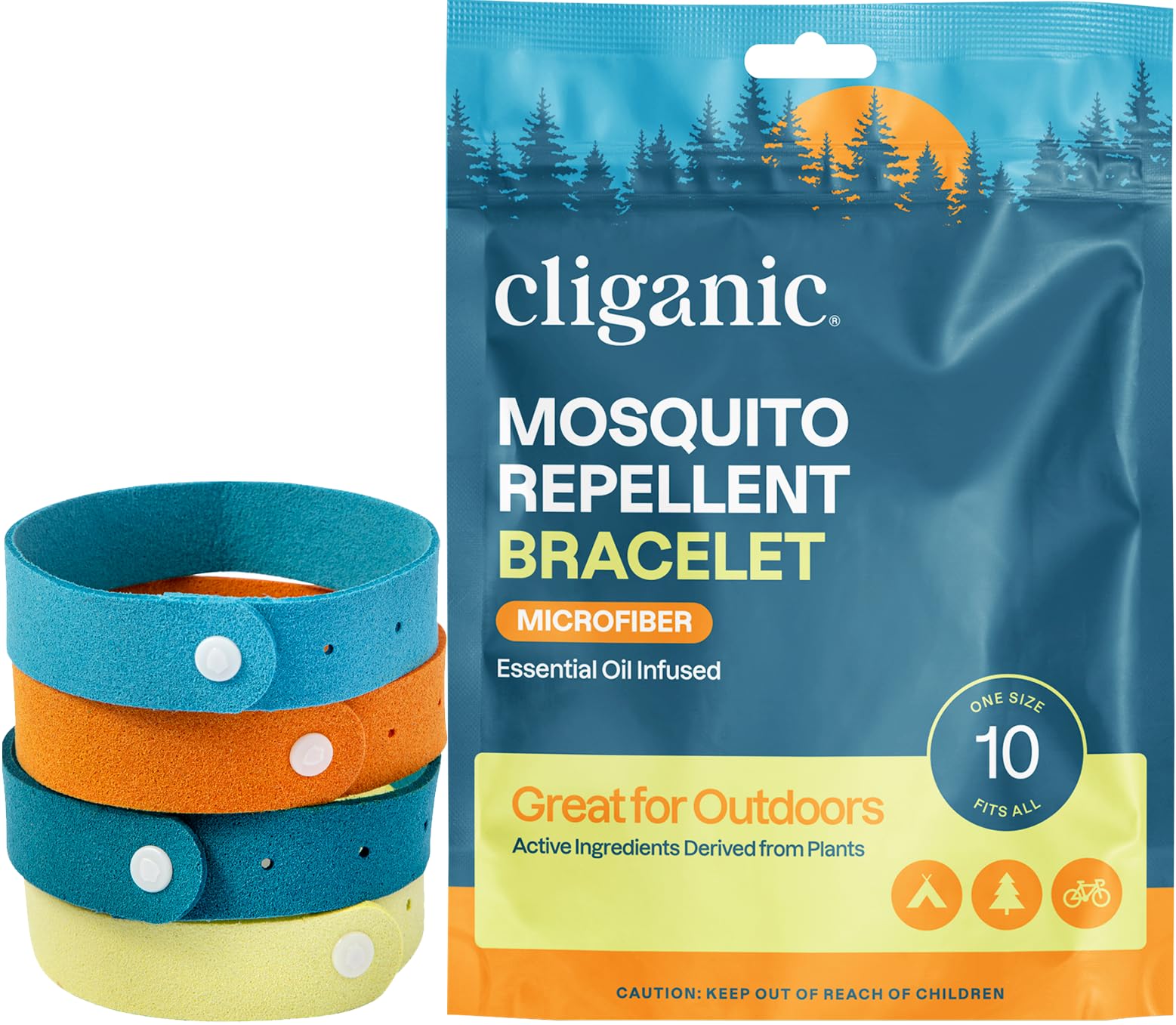Foto 2 pulgar | Pulseras De Microfibra Repelentes De Mosquitos Cliganic (10 Unidades) - Venta Internacional.