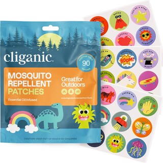 Foto 1 | Pegatinas Repelentes De Mosquitos Cliganic Positive Vibes Kids, Paquete De 90 - Venta Internacional.