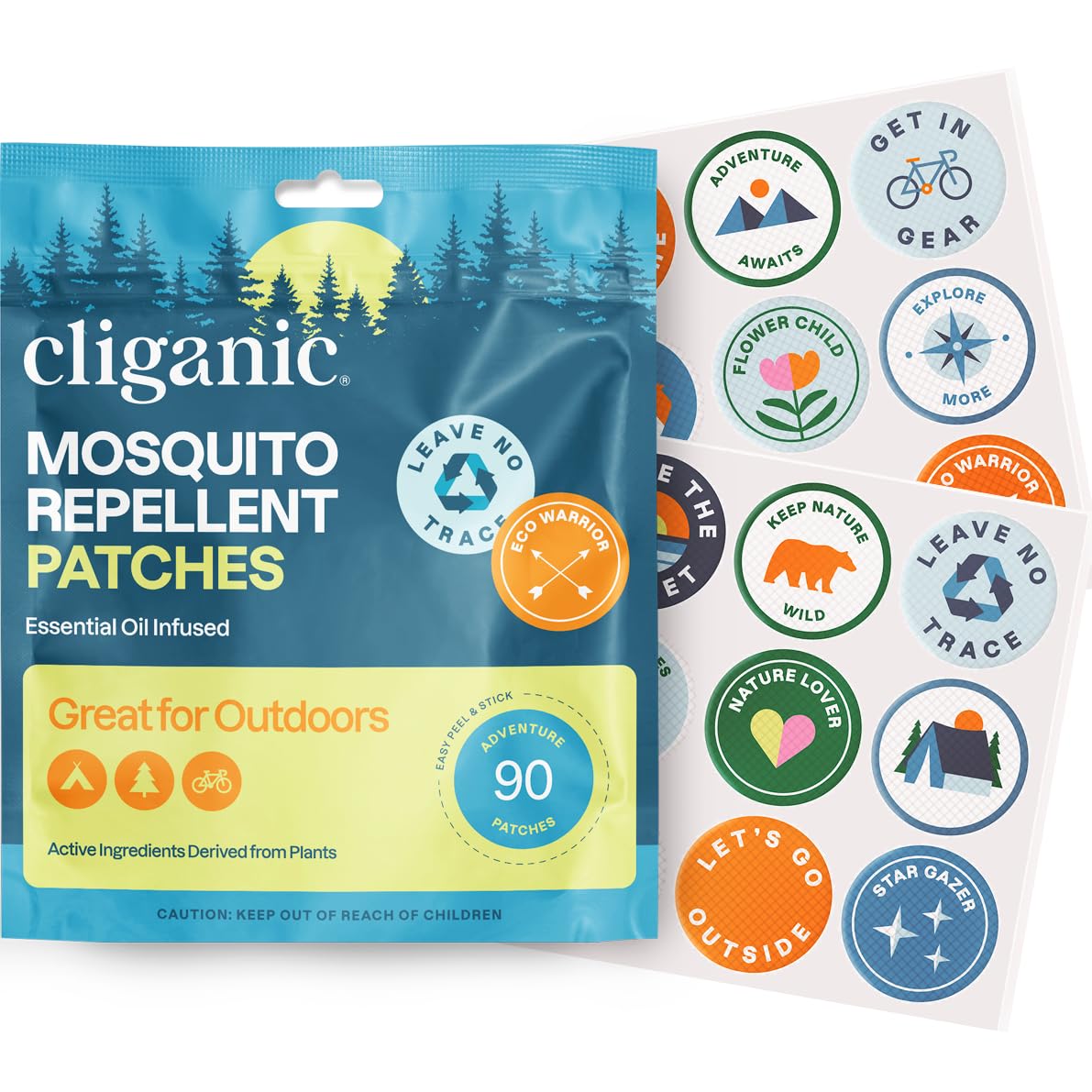 Foto 2 pulgar | Pegatinas Repelentes De Mosquitos Cliganic, Paquete De 90 Sin Deet - Venta Internacional.
