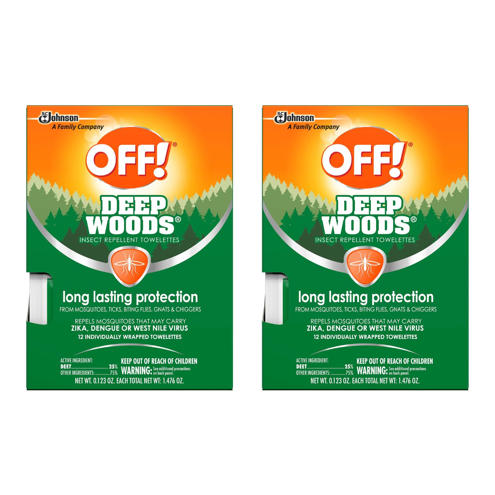Foto 1 | ¡quítate Las Toallitas Repelentes De Insectos! 12 Unidades De Deep Woods Envueltas Individualmente - Venta Internacio