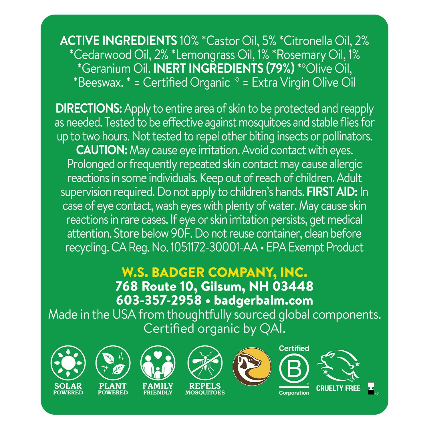 Foto 3 | Repelente De Insectos En Barra Badger, Orgánico, Sin Deet, 18 Ml - Venta Internacional.