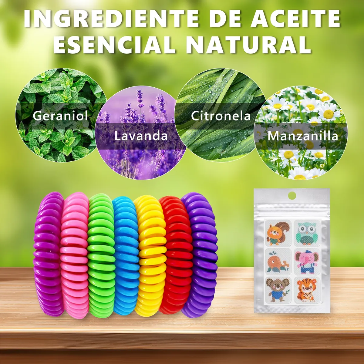 Foto 3 pulgar | Pulseras De Mosquito Repelente Lab.g Y Parche Antimosquito Natural Colores