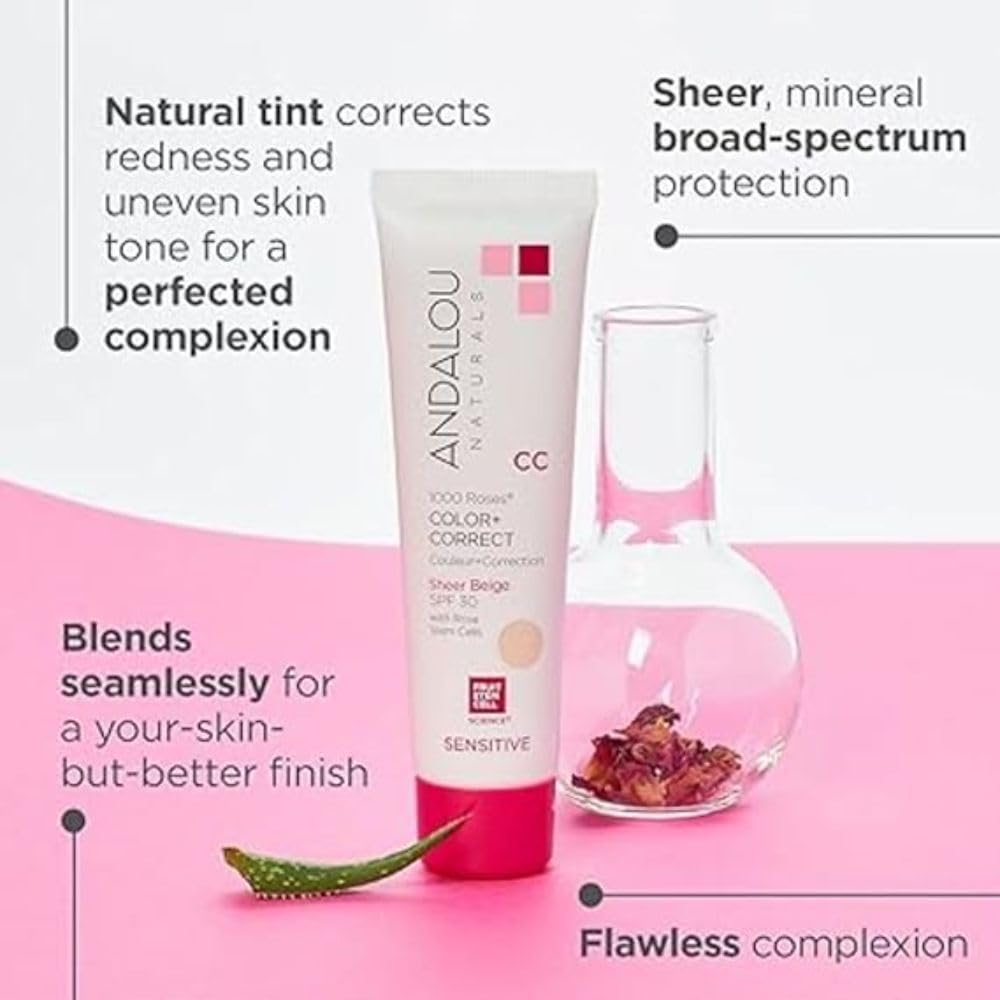 Foto 4 pulgar | Protector Solar Andalou Naturals 1000 Roses Cc Color + Correct - Venta Internacional.