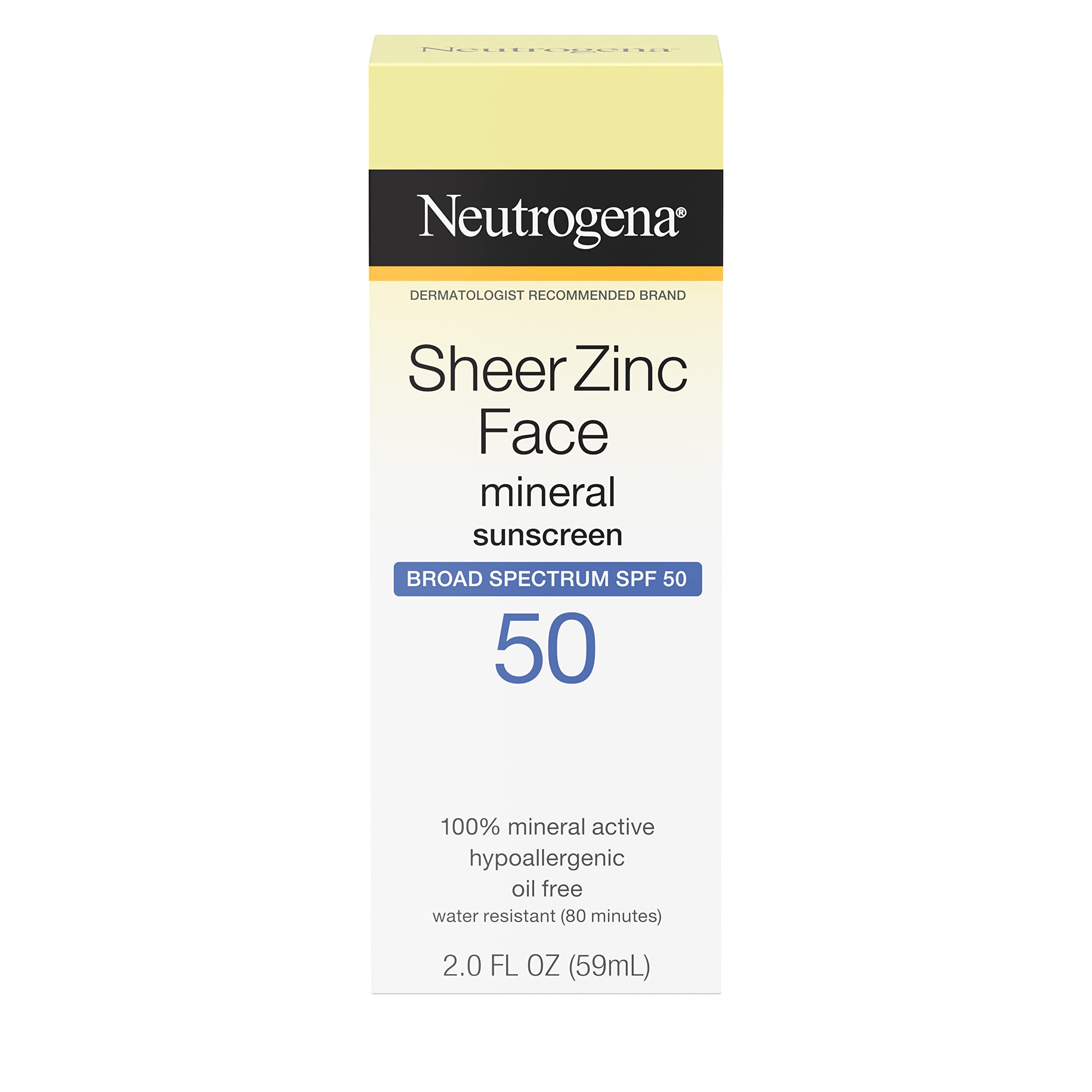 Protector Solar Neutrogena Sheer Zinc Oxide Spf 50 60 Ml - Venta Internacional.