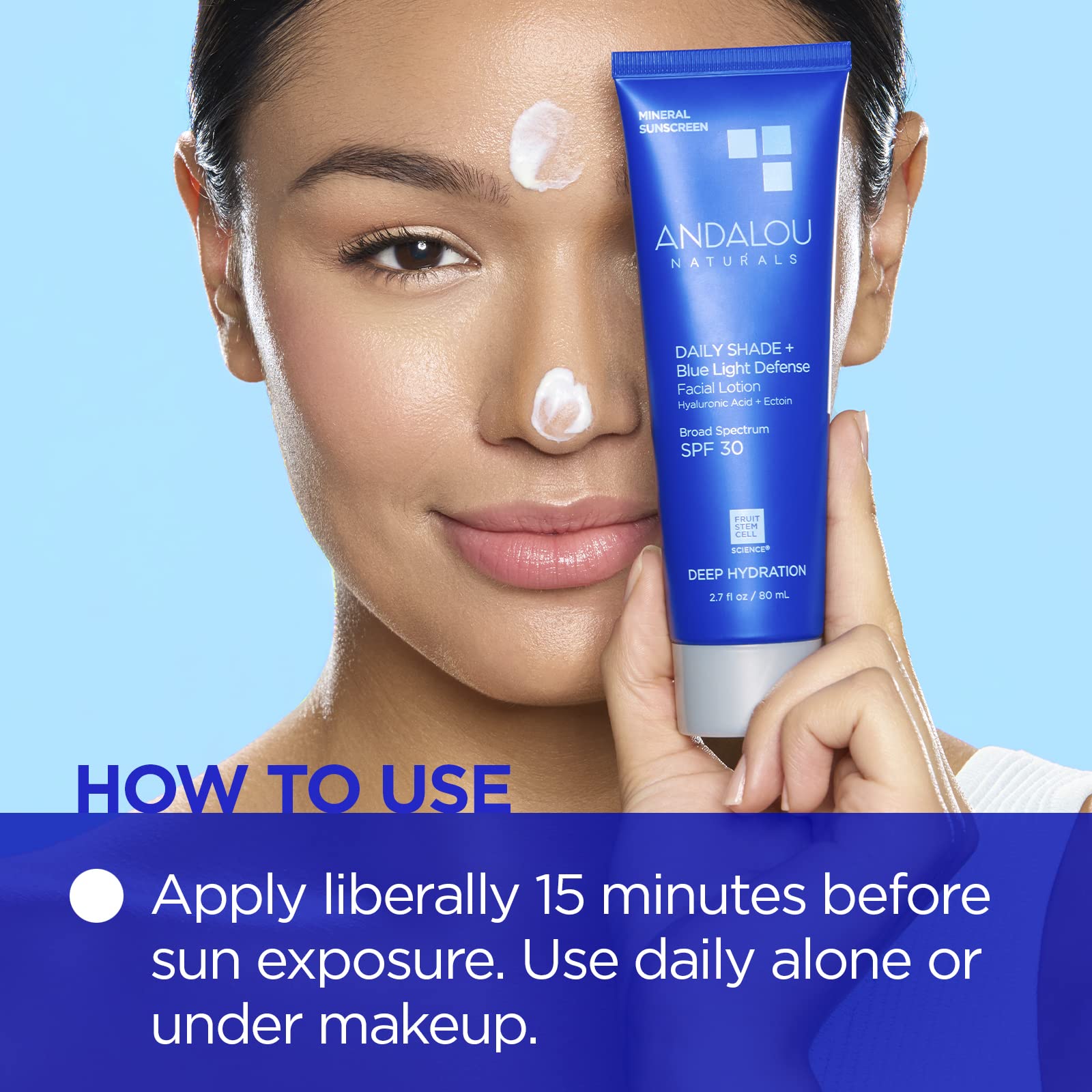 Foto 4 pulgar | Protector Solar Andalou Naturals Spf 30 Daily Shade 80 Ml - Venta Internacional.