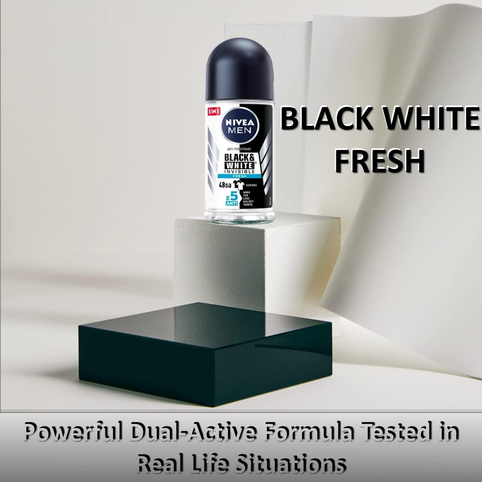 Foto 6 | Desodorante Nivea Cool Kick Fresh En Blanco Y Negro Fresh Men 50 Ml X3 - Venta Internacional.