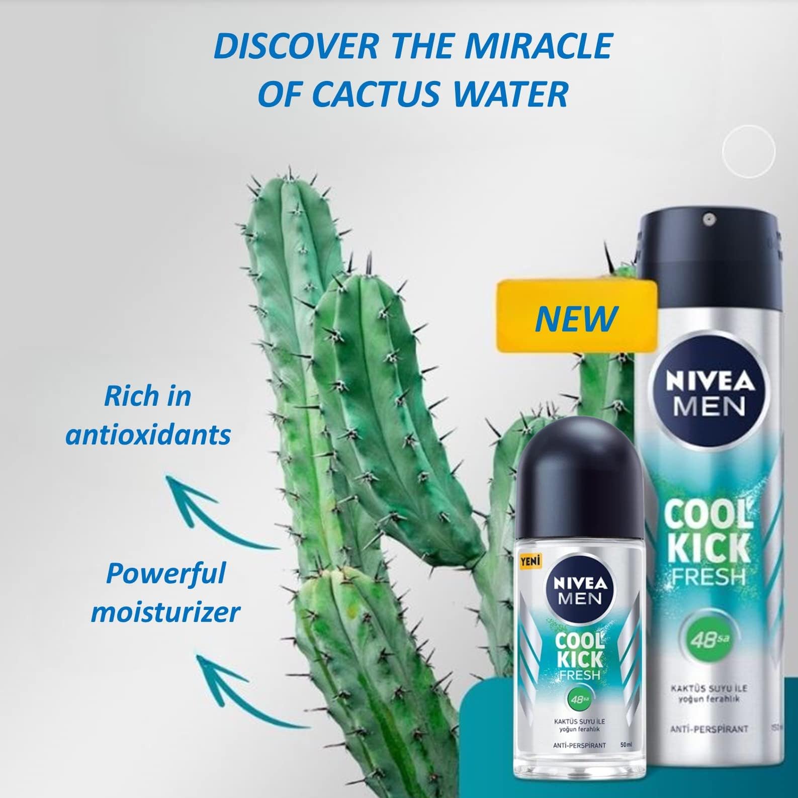Foto 7 | Desodorante Nivea Cool Kick Fresh En Blanco Y Negro Fresh Men 50 Ml X3 - Venta Internacional.
