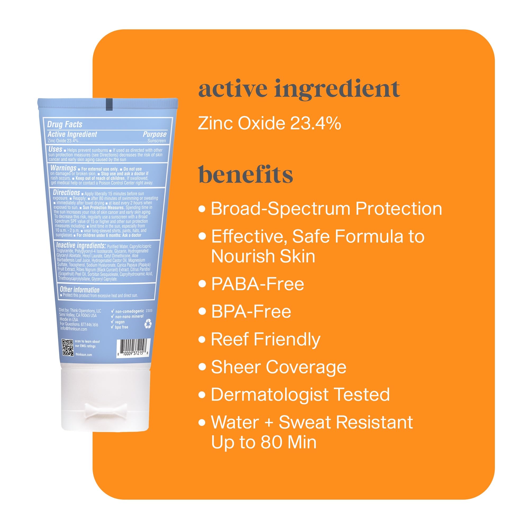 Foto 3 pulgar | Protector Solar Mineral Thinksport Spf 50 60 Ml Resistente Al Agua - Venta Internacional.