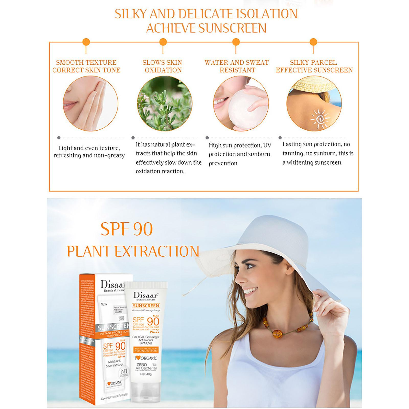 Foto 4 pulgar | Crema Solar Blanqueadora Facial Huoguo  Spf 90  40 Ml - Venta Internacional.