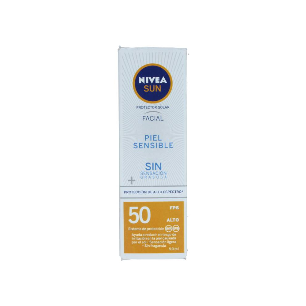 Foto 2 pulgar | Protector Solar Fps50 Nivea Sun para Piel Sensible de 50 ml