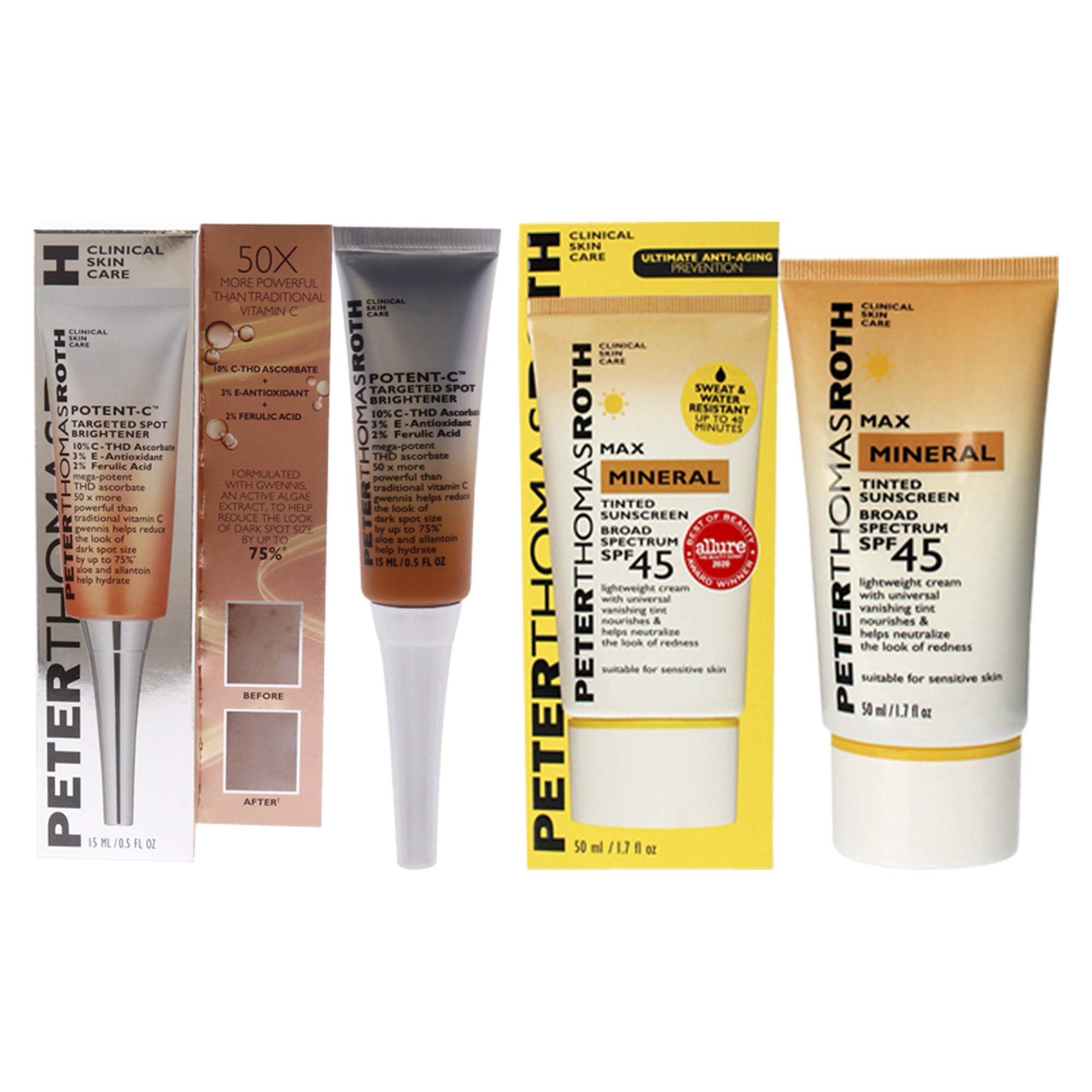 Kit De Protección Solar Peter Thomas Roth Potent-c Spf 45, Kit De 2 Piezas - Venta Internacional.