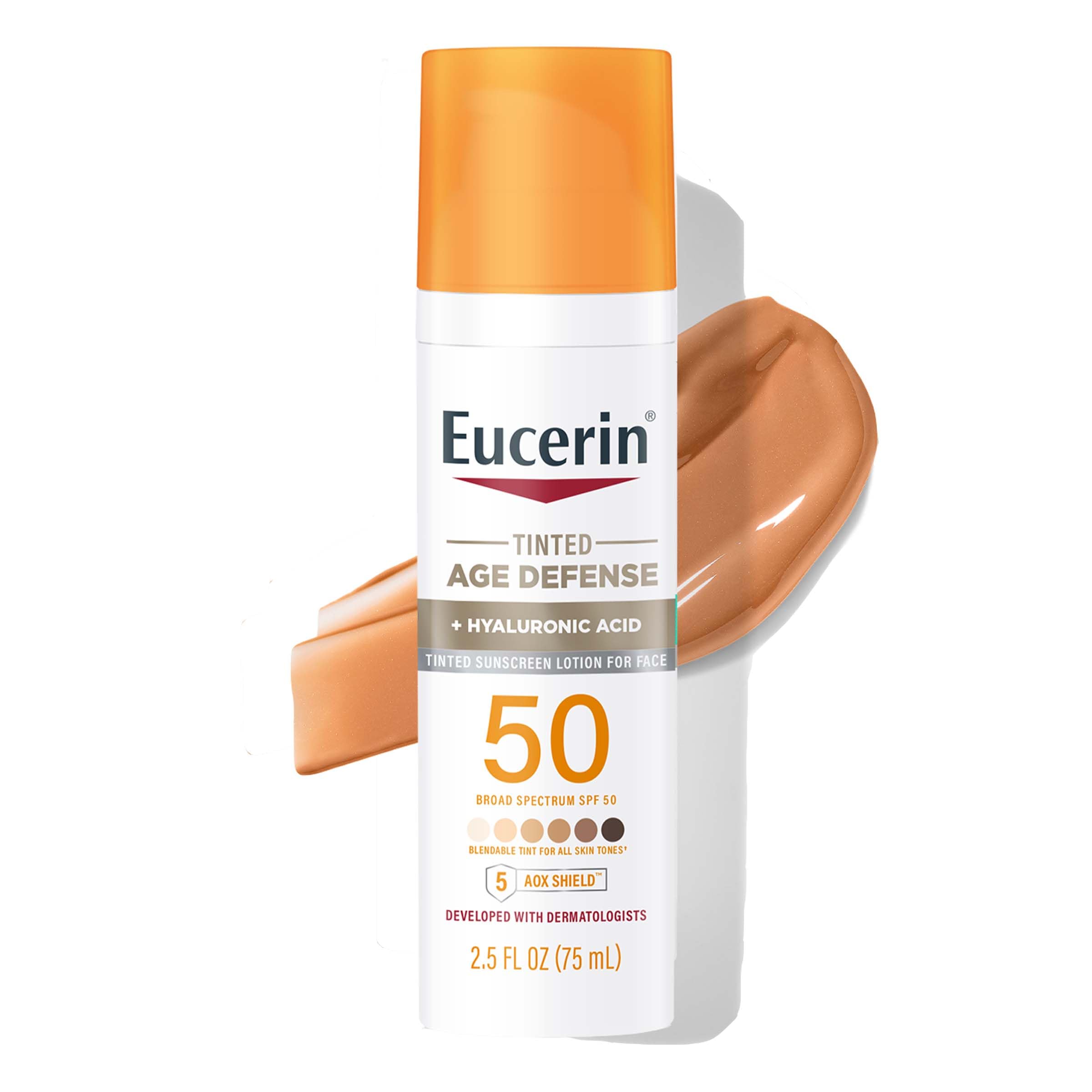 Foto 2 pulgar | Loción De Protección Solar Eucerin Sun Tinted Age Defense Spf 50 75 Ml - Venta Internacional.