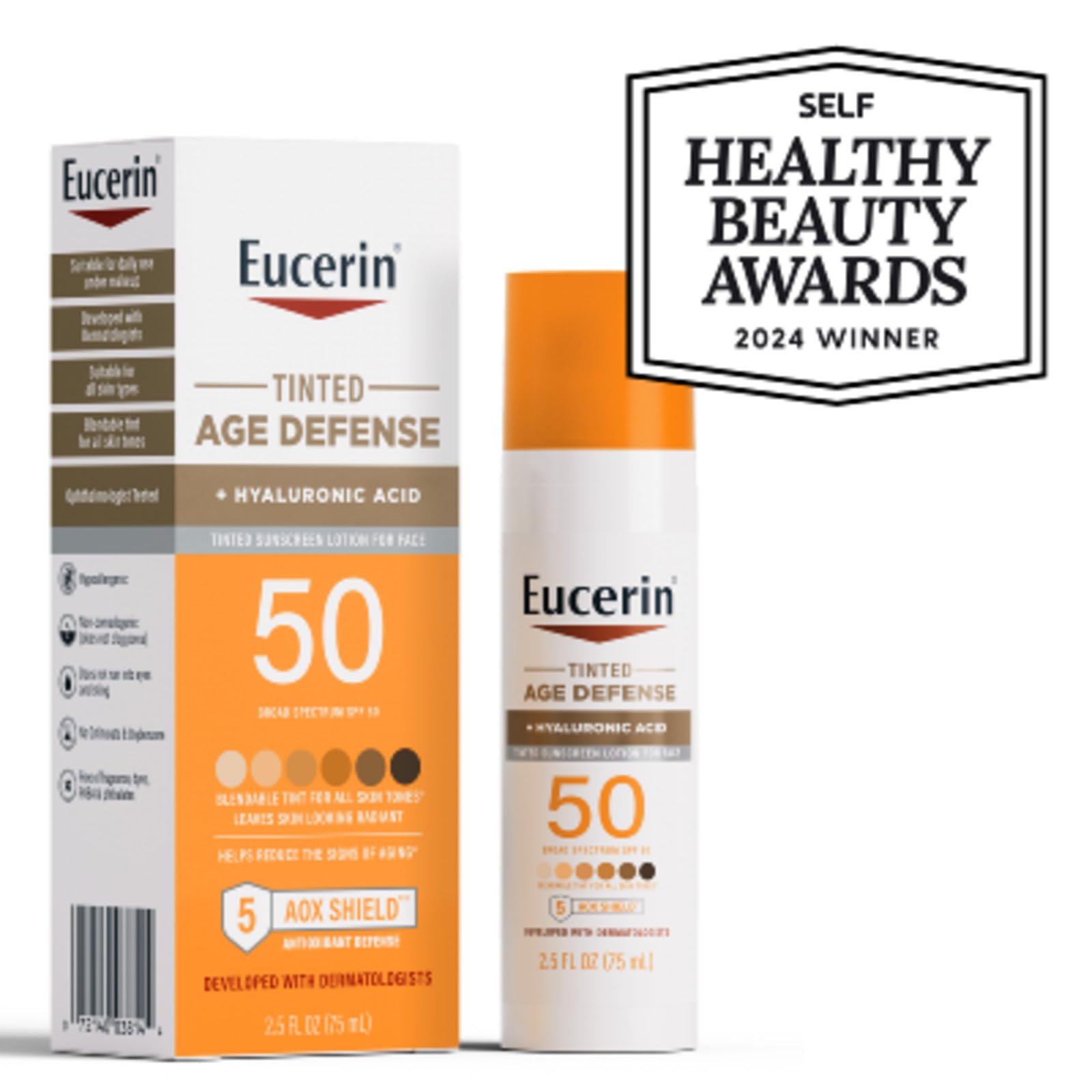 Foto 3 pulgar | Loción De Protección Solar Eucerin Sun Tinted Age Defense Spf 50 75 Ml - Venta Internacional.