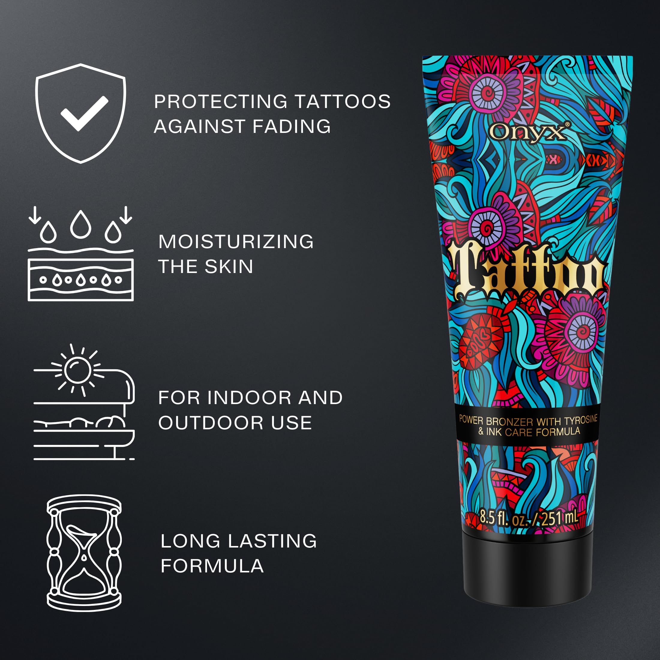 Foto 3 pulgar | Loción Bronceadora Onyx Tattoo, Protección Contra La Decoloración, 250 Ml - Venta Internacional.
