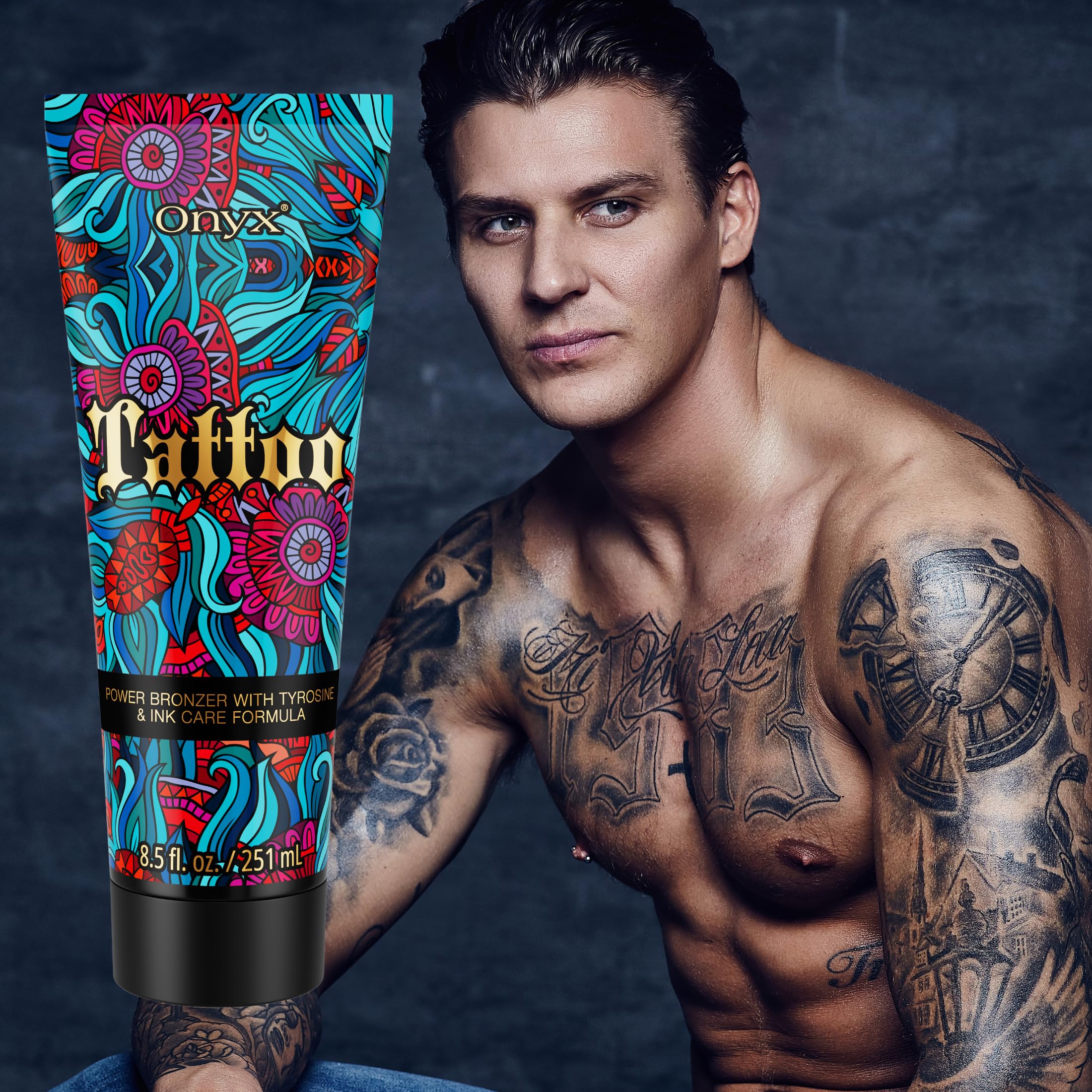 Foto 4 pulgar | Loción Bronceadora Onyx Tattoo, Protección Contra La Decoloración, 250 Ml - Venta Internacional.