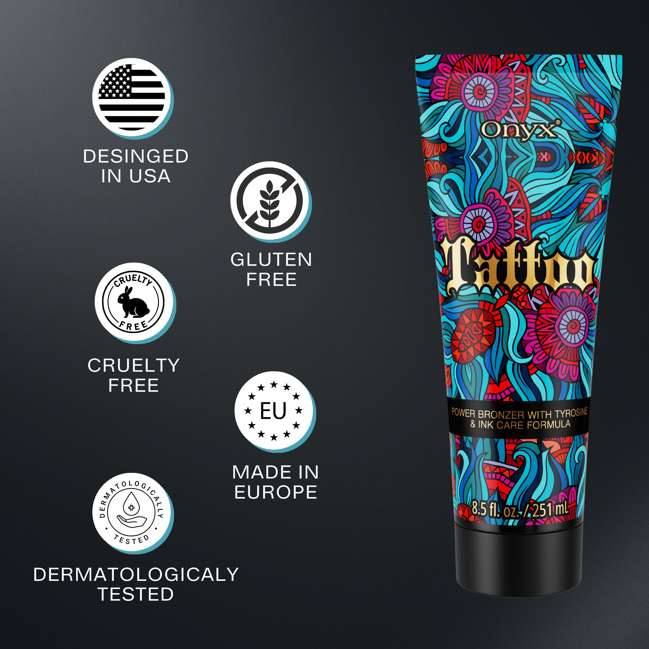Foto 6 pulgar | Loción Bronceadora Onyx Tattoo, Protección Contra La Decoloración, 250 Ml - Venta Internacional.
