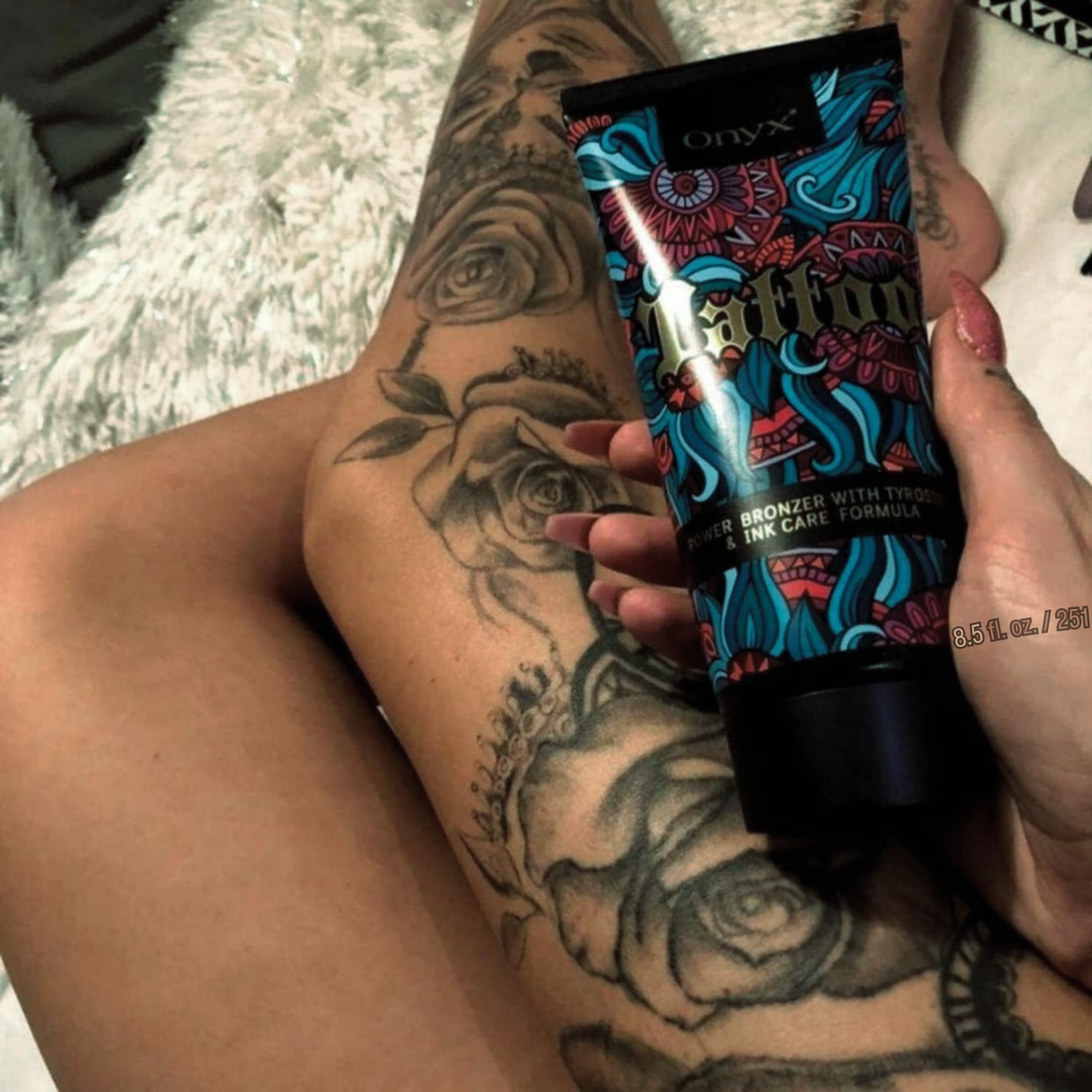 Foto 7 pulgar | Loción Bronceadora Onyx Tattoo, Protección Contra La Decoloración, 250 Ml - Venta Internacional.
