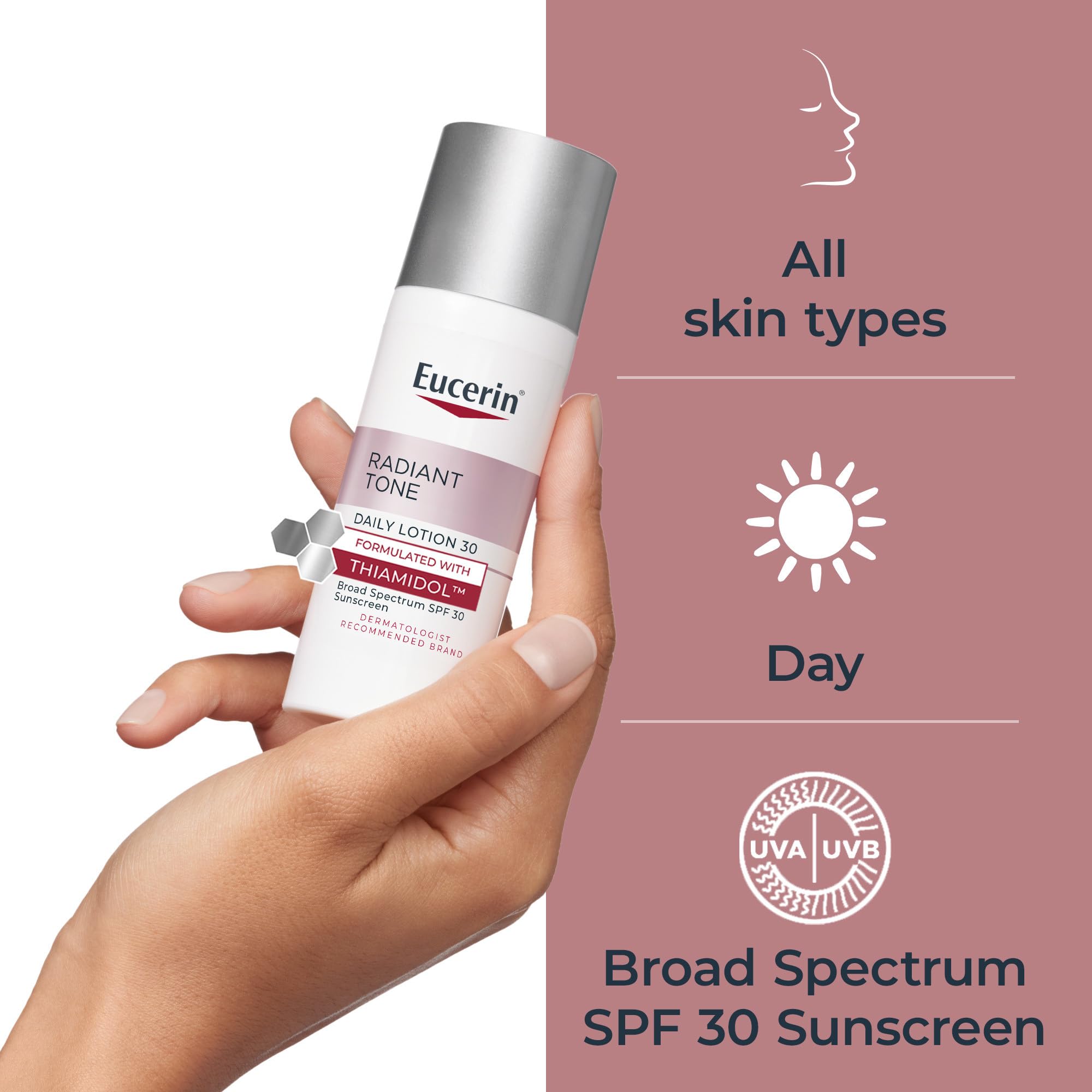 Foto 7 pulgar | Loción Facial Eucerin Radiant Tone Spf 30 Con Protección Solar 50 Ml - Venta Internacional.