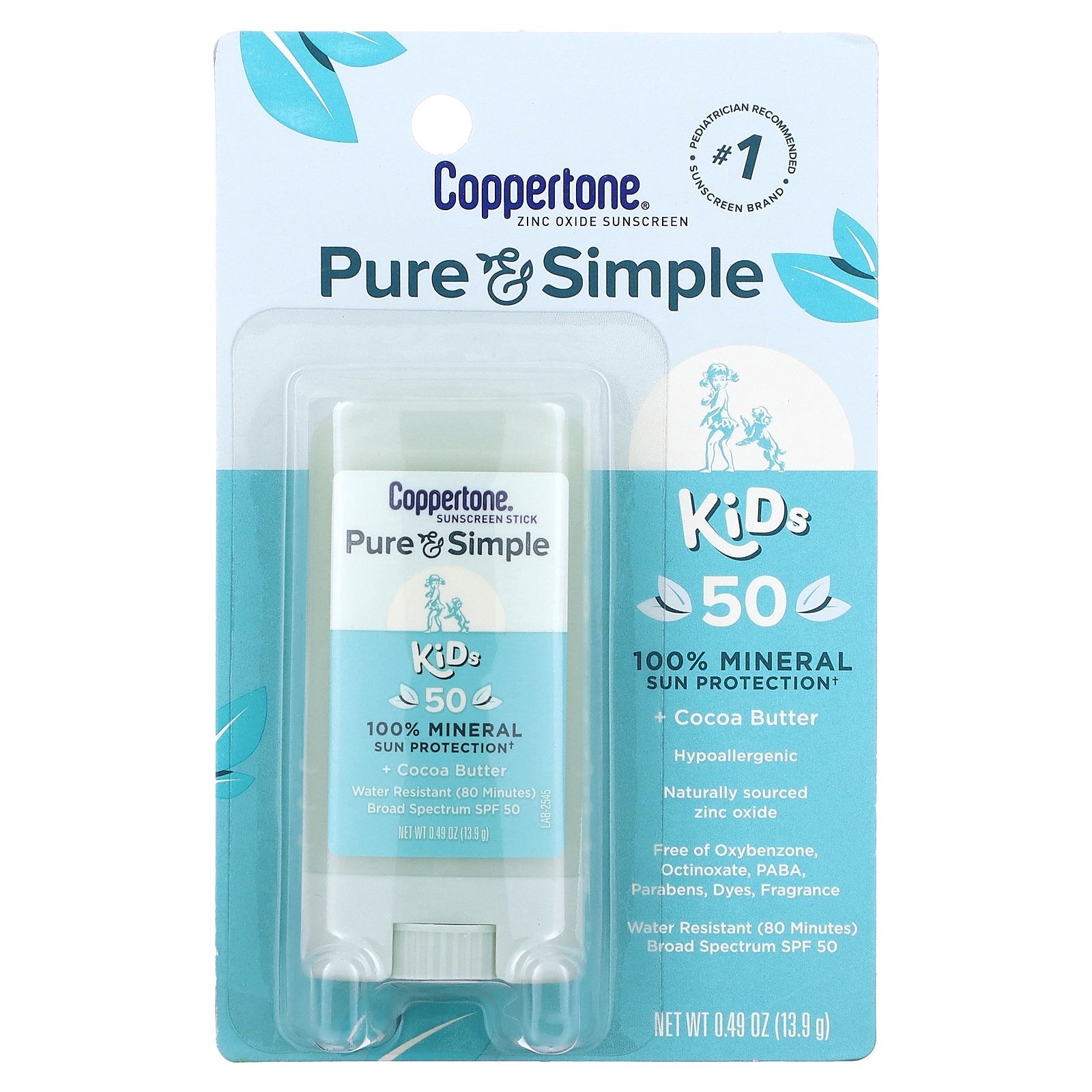 Foto 2 | Protector Solar En Barra Coppertone Pure & Simple Kids Spf 50 - Venta Internacional.