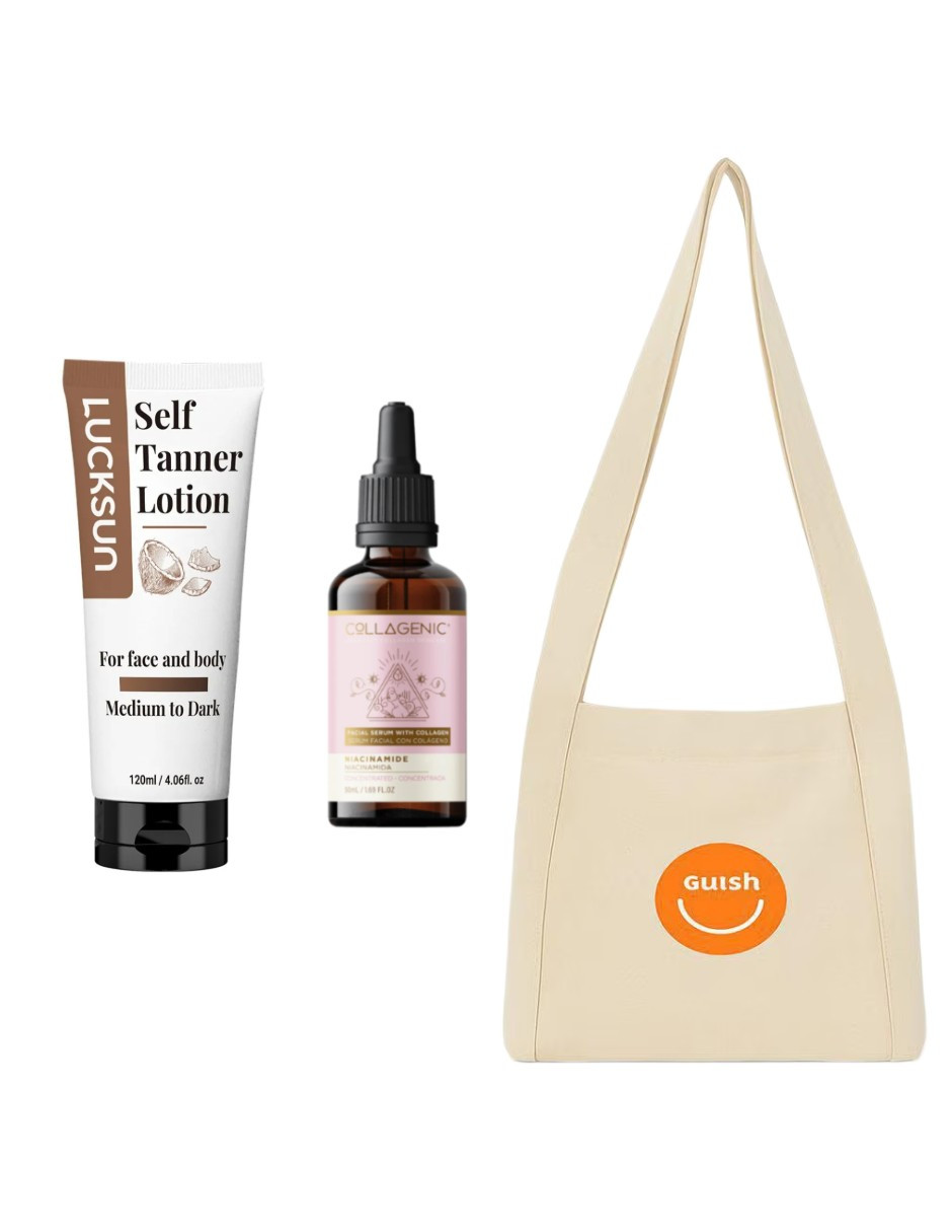 Kit Verano Loción Autobronceadora Spf 30 + Serum Facial Niacinamida Y Colageno  + Tote Güish