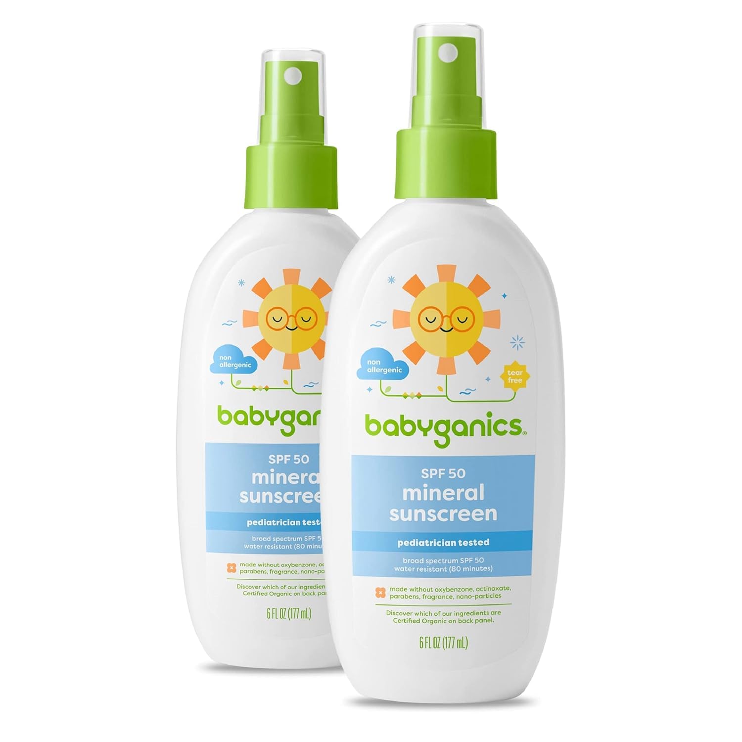 Spray De Protección Solar Babyganics Spf 50 Uva Uvb 177 Ml (paquete De 2) - Venta Internacional.