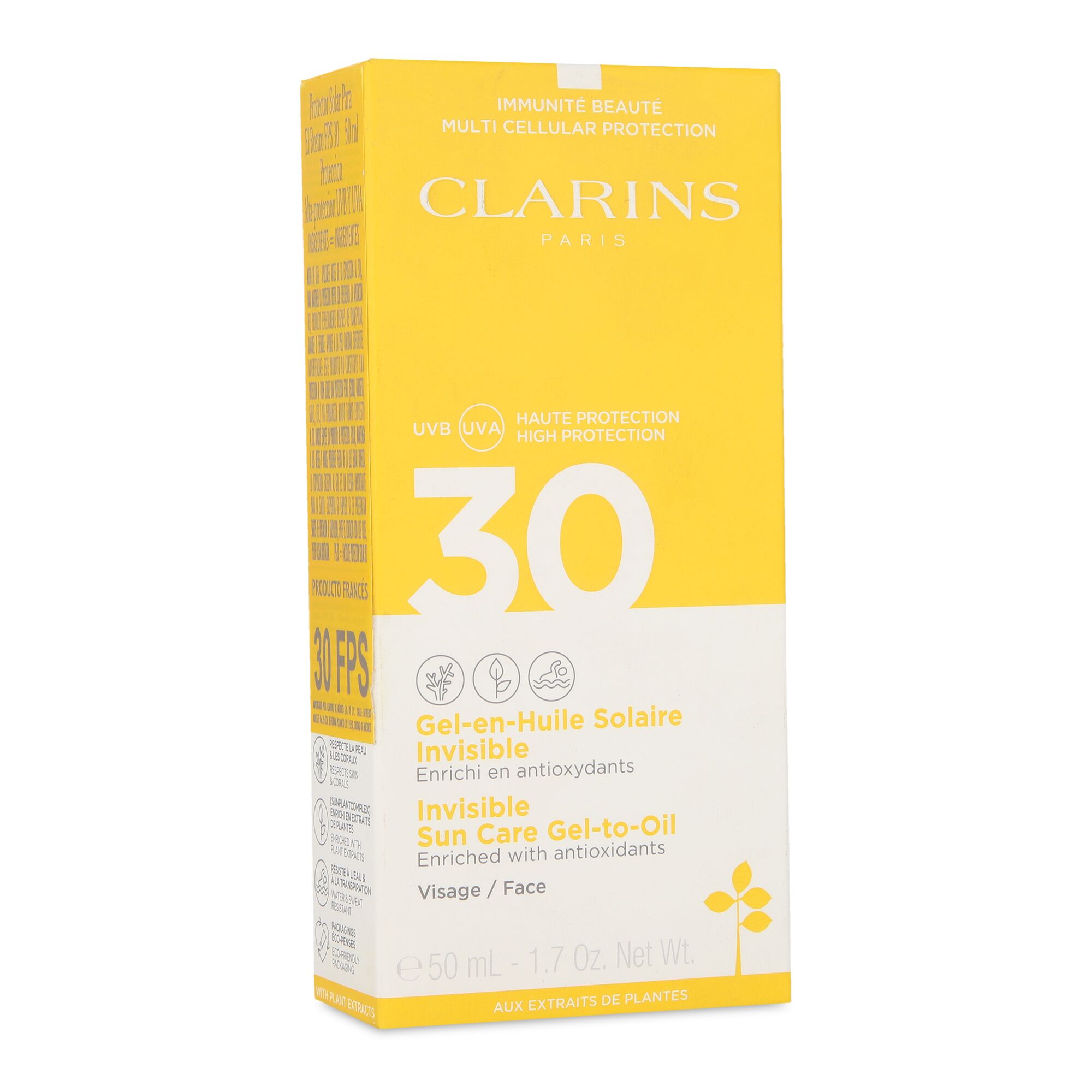 Foto 4 pulgar | Protector Solar Clarins Gel Aceite Invisible Rostro Uva/uvb 30