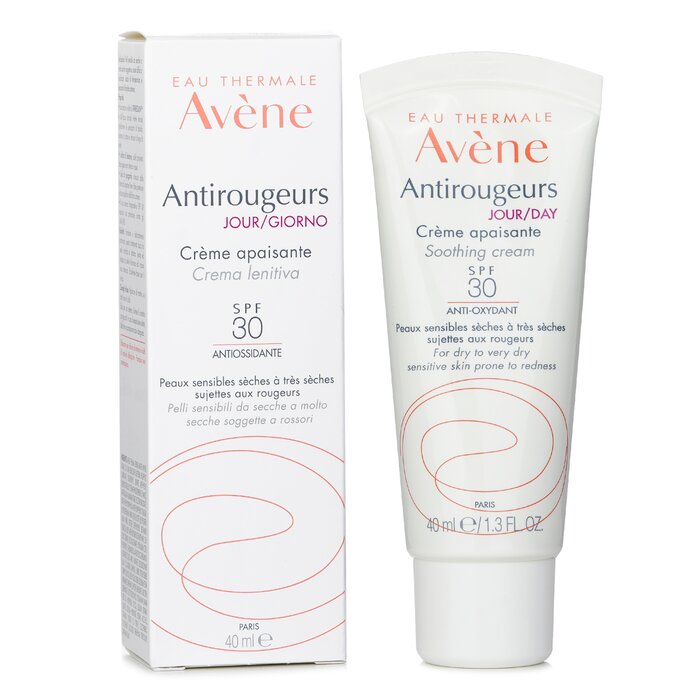 Crema Calmante De Día Avene Antirougeurs Spf 30 Para Piel Seca - Venta Internacional.