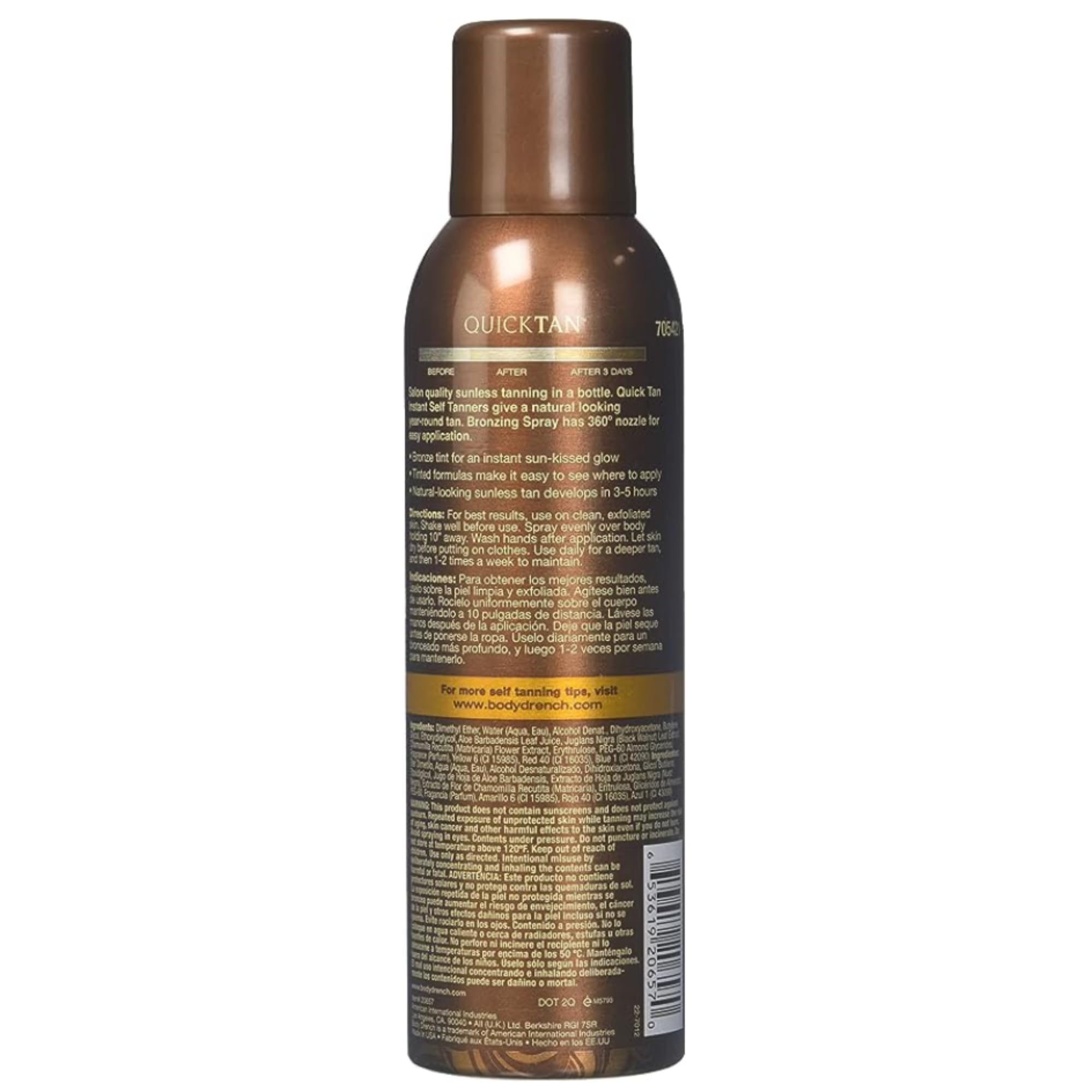 Foto 3 pulgar | Spray Bronceador Autobronceador Body Drench Quicktan Quick Tan - Venta Internacional.
