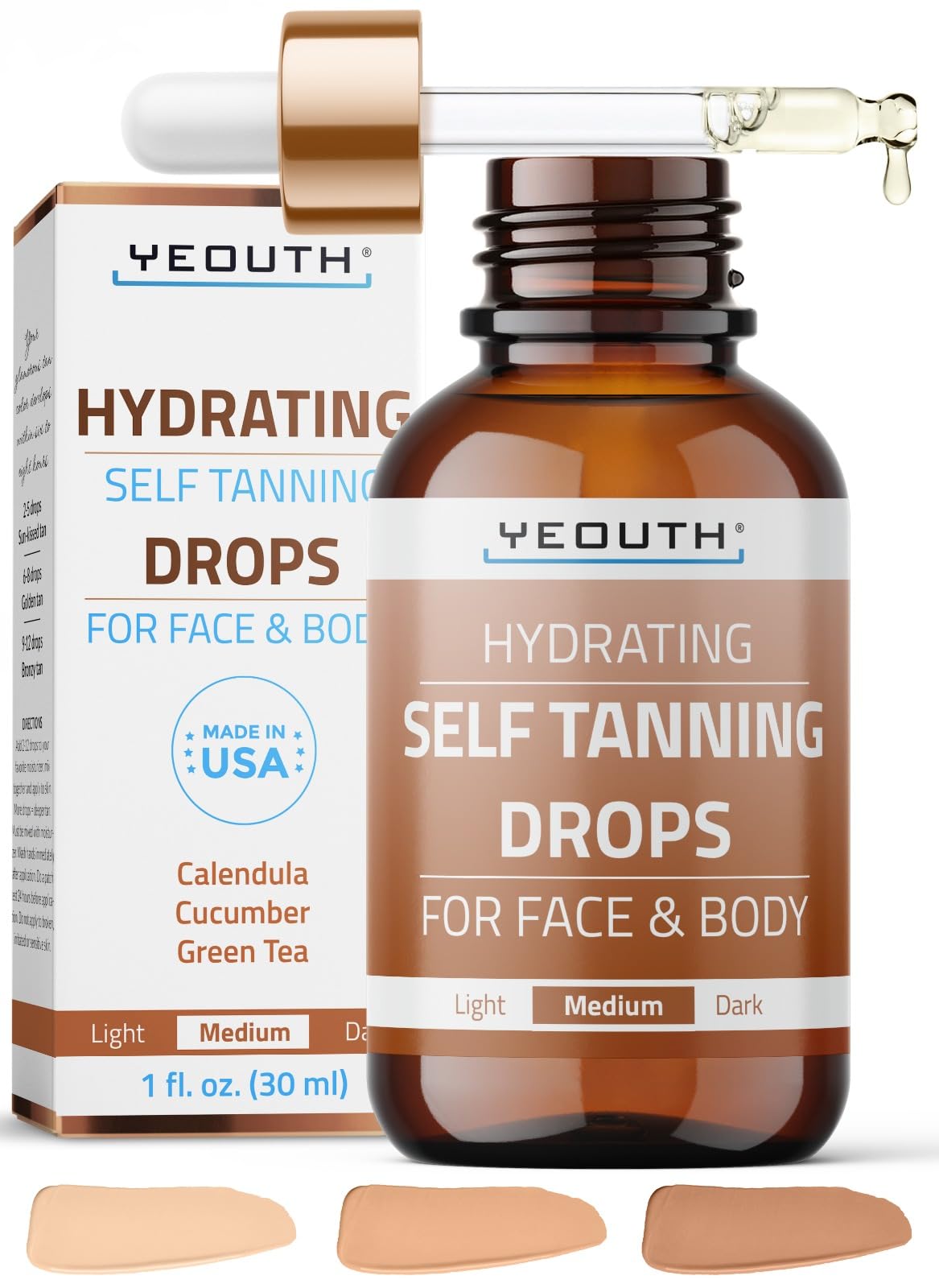 Foto 2 pulgar | Gotas Autobronceadoras Yeouth New 2024 Para Rostro Y Cuerpo, 30 Ml - Venta Internacional.