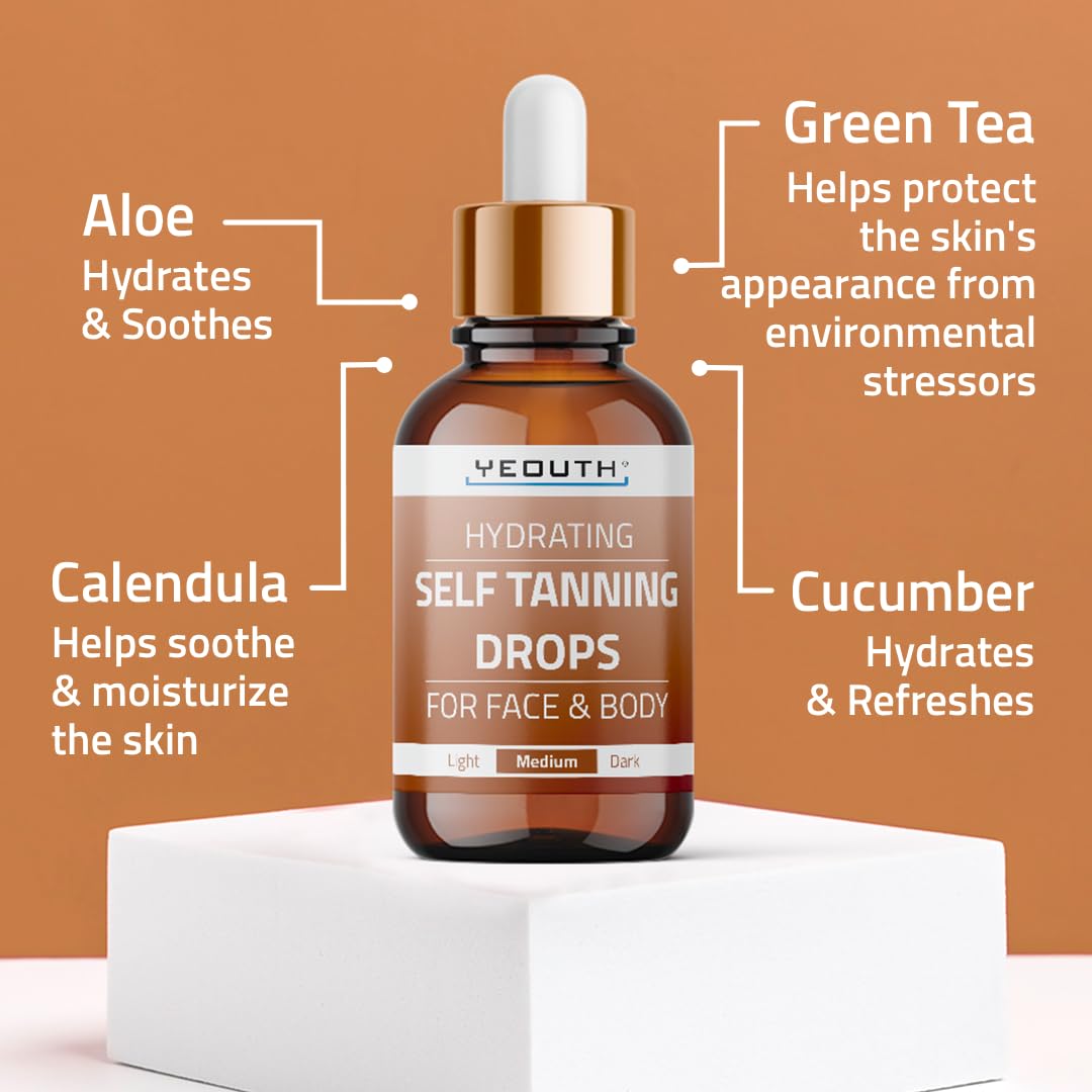 Foto 6 | Gotas Autobronceadoras Yeouth New 2024 Para Rostro Y Cuerpo, 30 Ml - Venta Internacional.