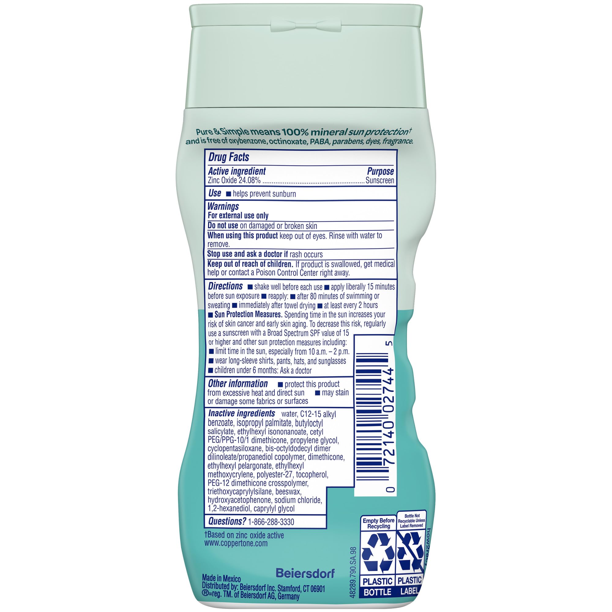 Foto 8 pulgar | Loción De Protección Solar Coppertone Pure And Simple Kids Spf 50 177 Ml - Venta Internacional.