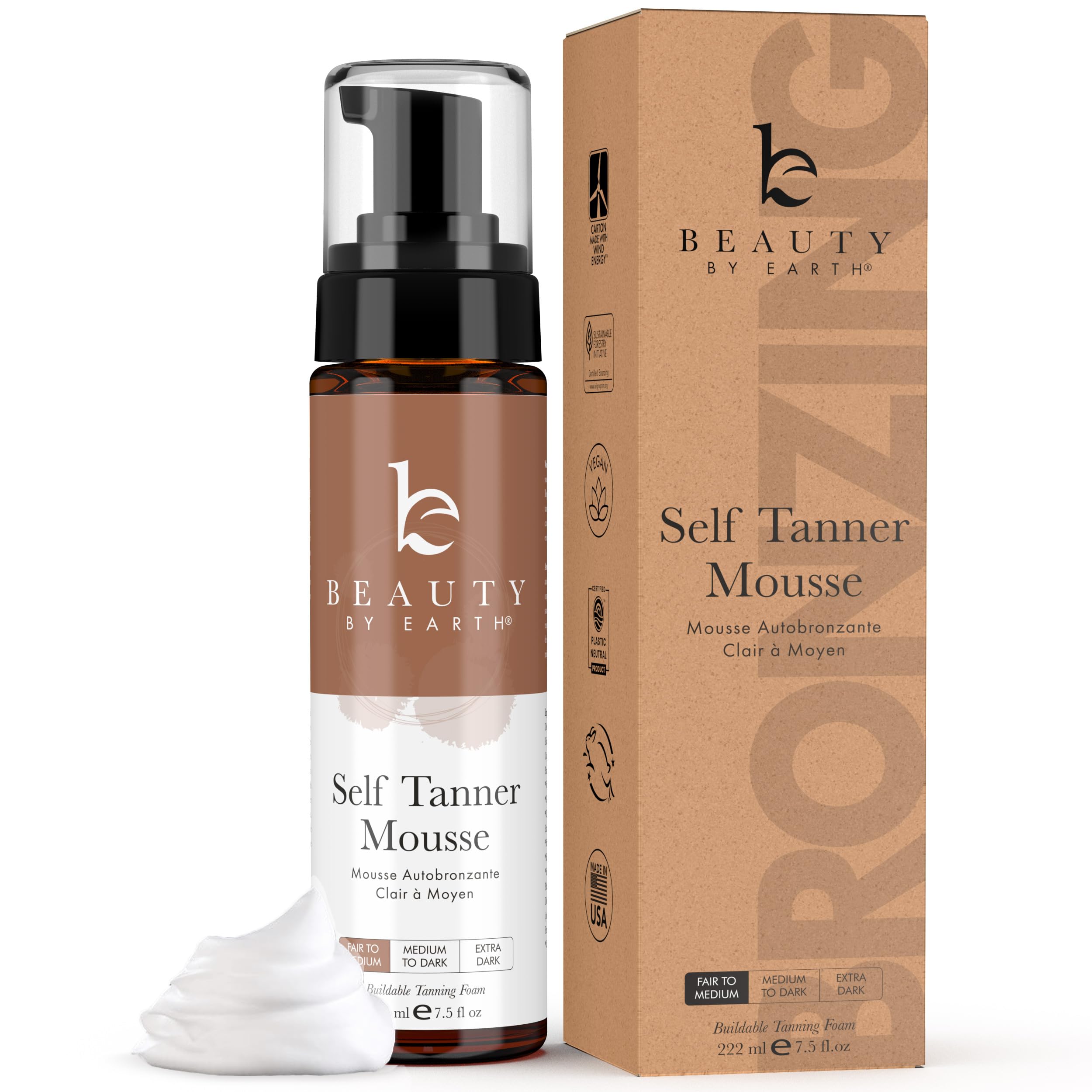 Foto 2 pulgar | Mousse Autobronceadora Beauty De Earth Usa Natural Organic - Venta Internacional.