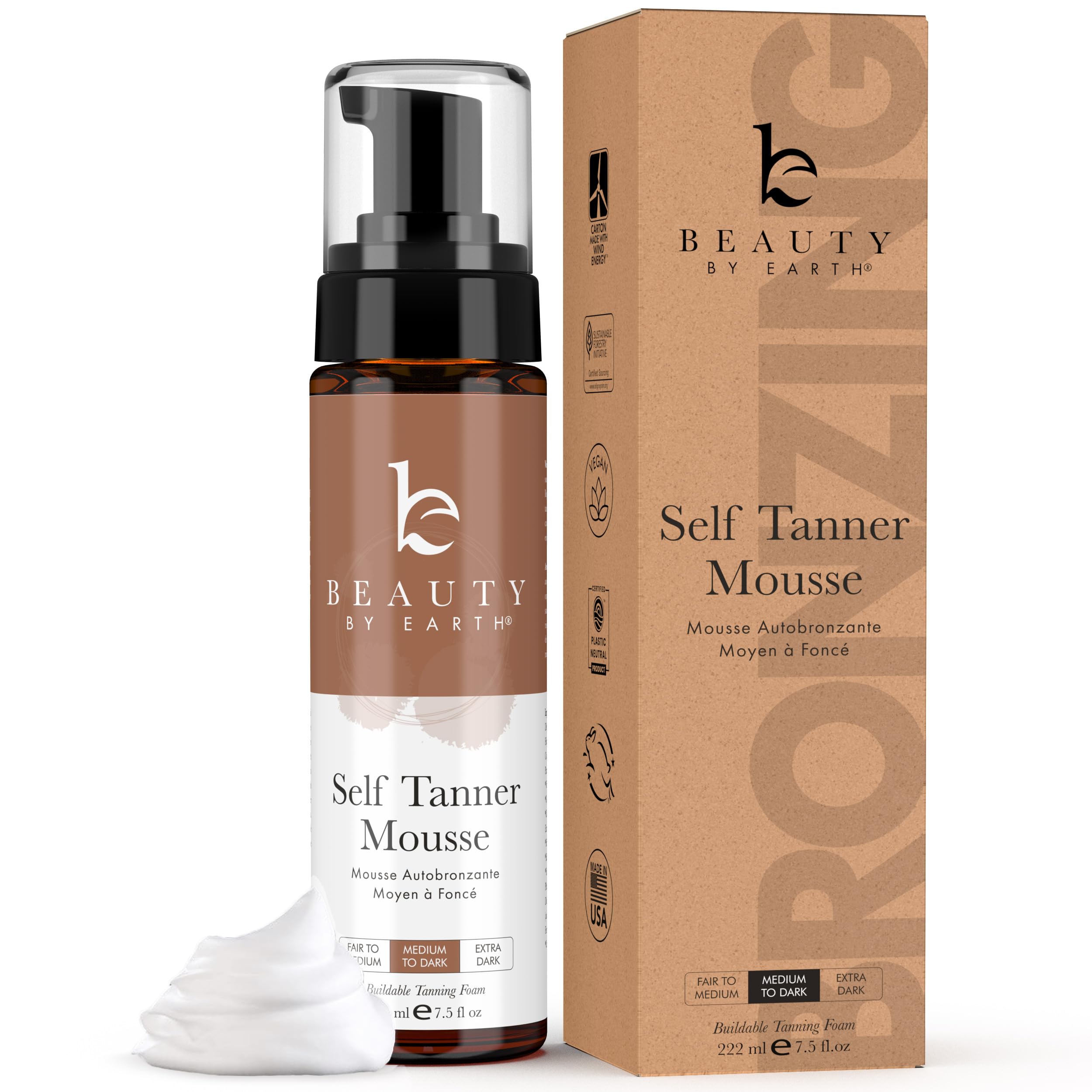 Foto 2 pulgar | Mousse Autobronceadora Beauty De Earth Con Ingredientes Naturales - Venta Internacional.